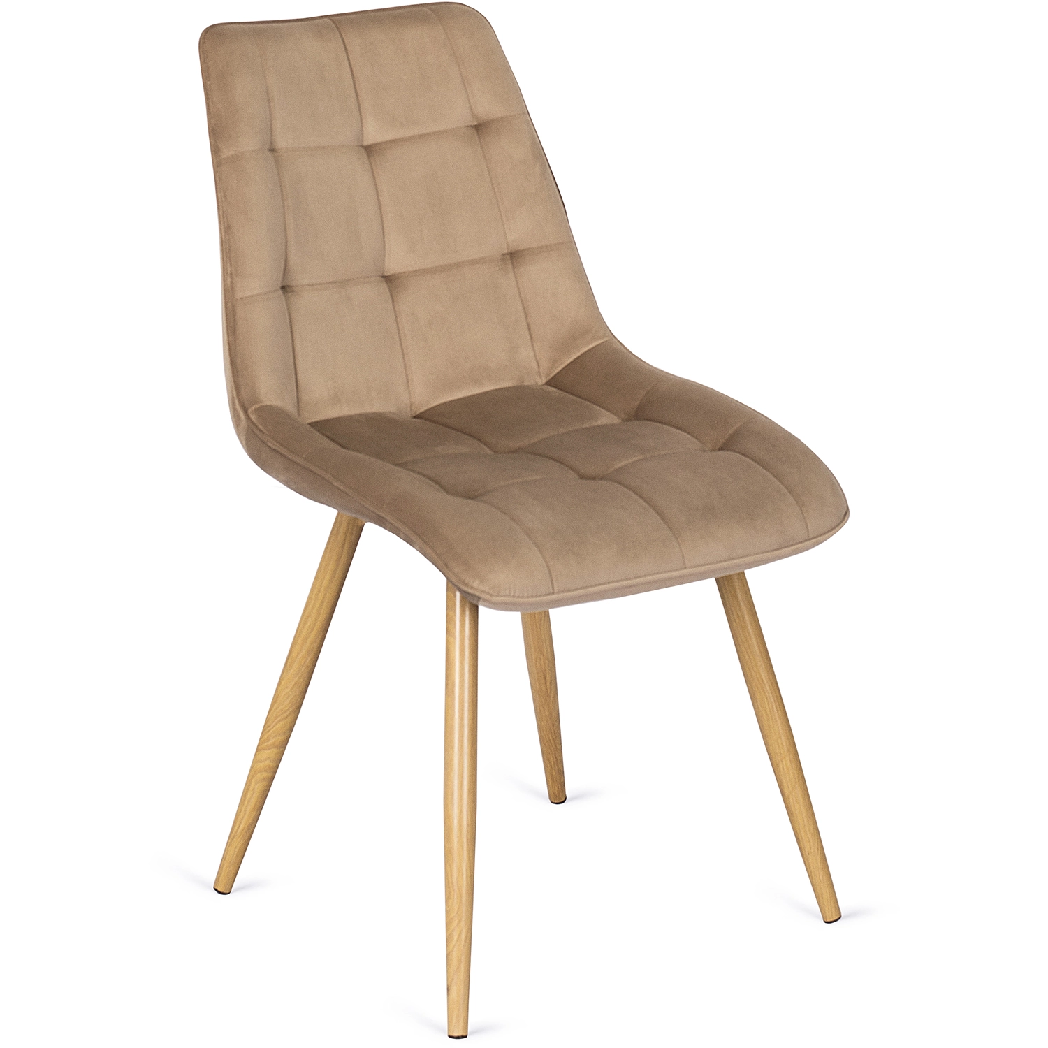 RODRI Stuhl aus beigem Velours