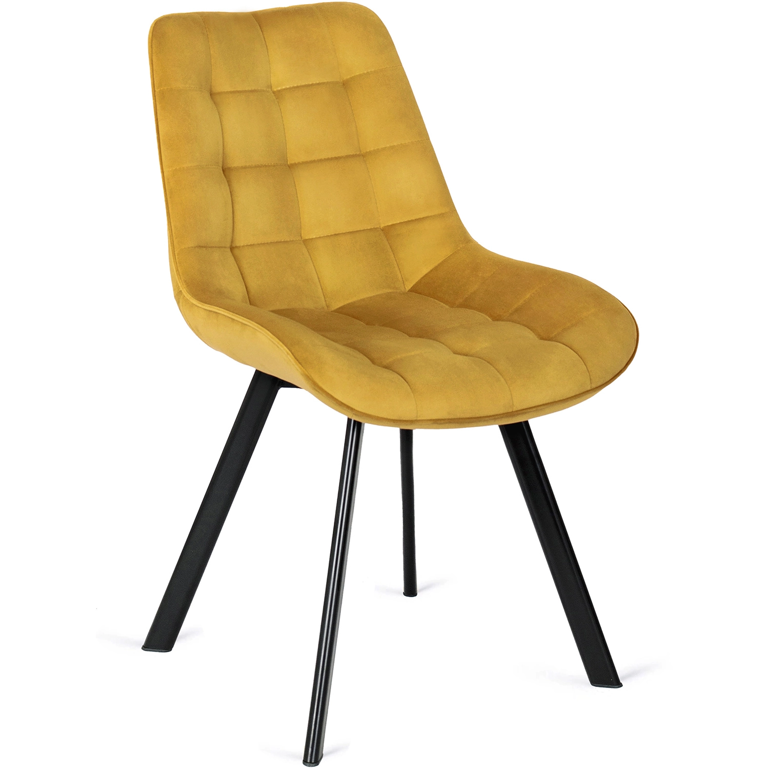 RICK Senffarbener Veloursstuhl