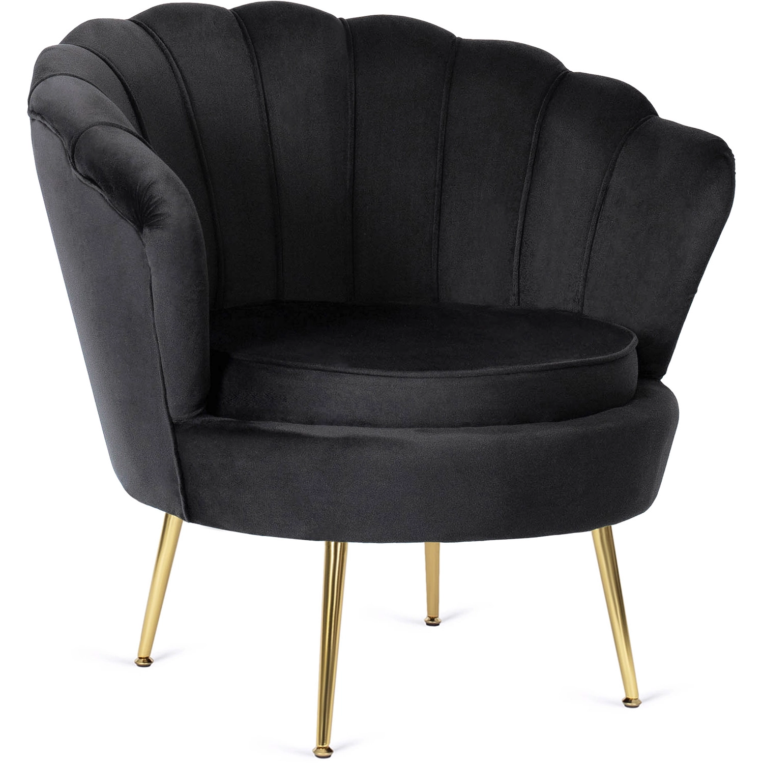 ANGEL Sessel aus schwarzem Velours