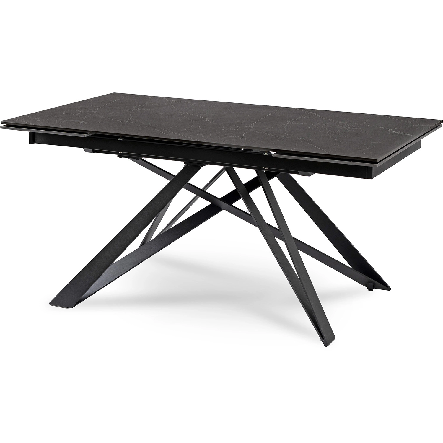 Ausziehbarer Tisch MAXIME aus Keramik, 160–240 cm, schwarzer Marmor