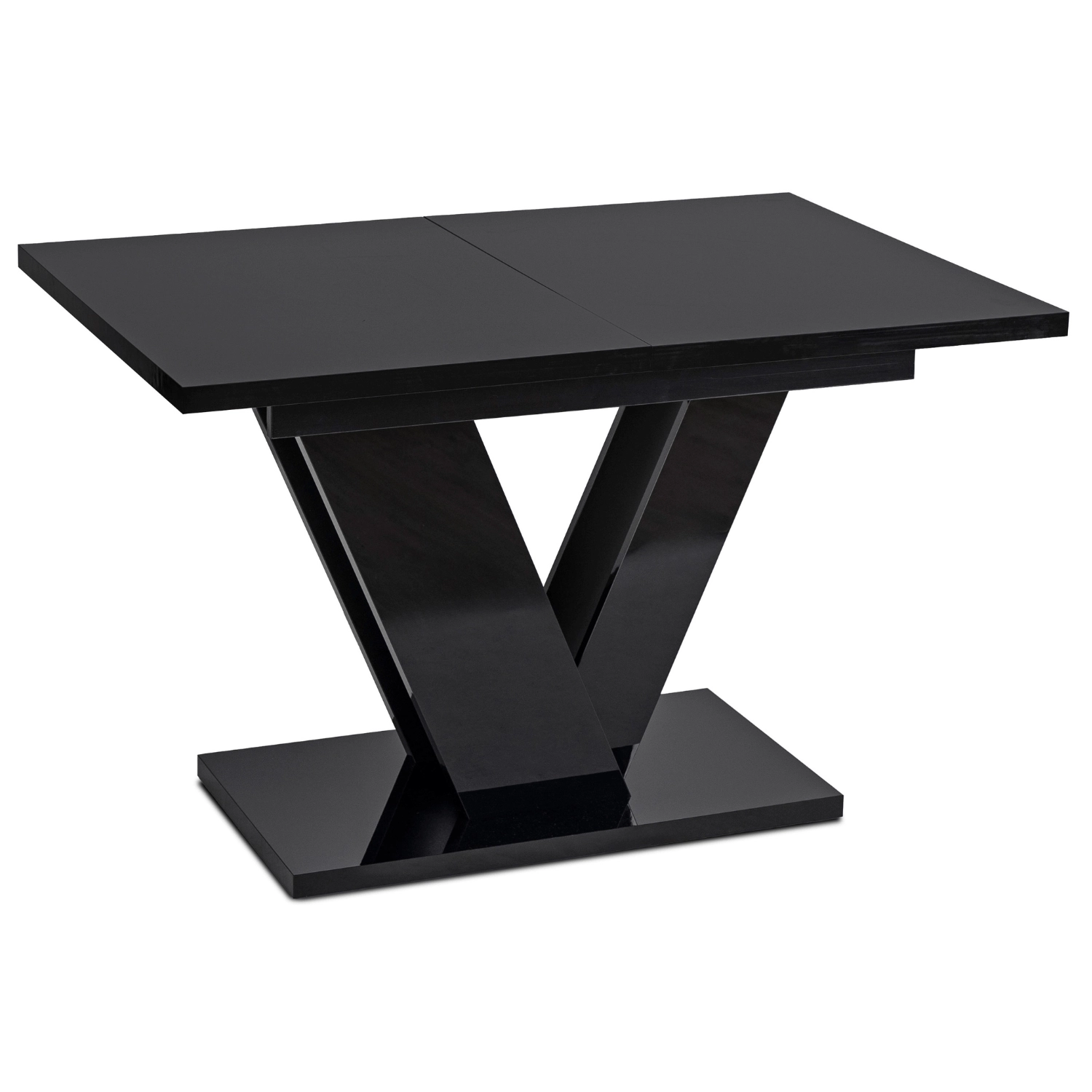 CLARK ausziehbarer Tisch 120-160 cm Schwarz glänzend