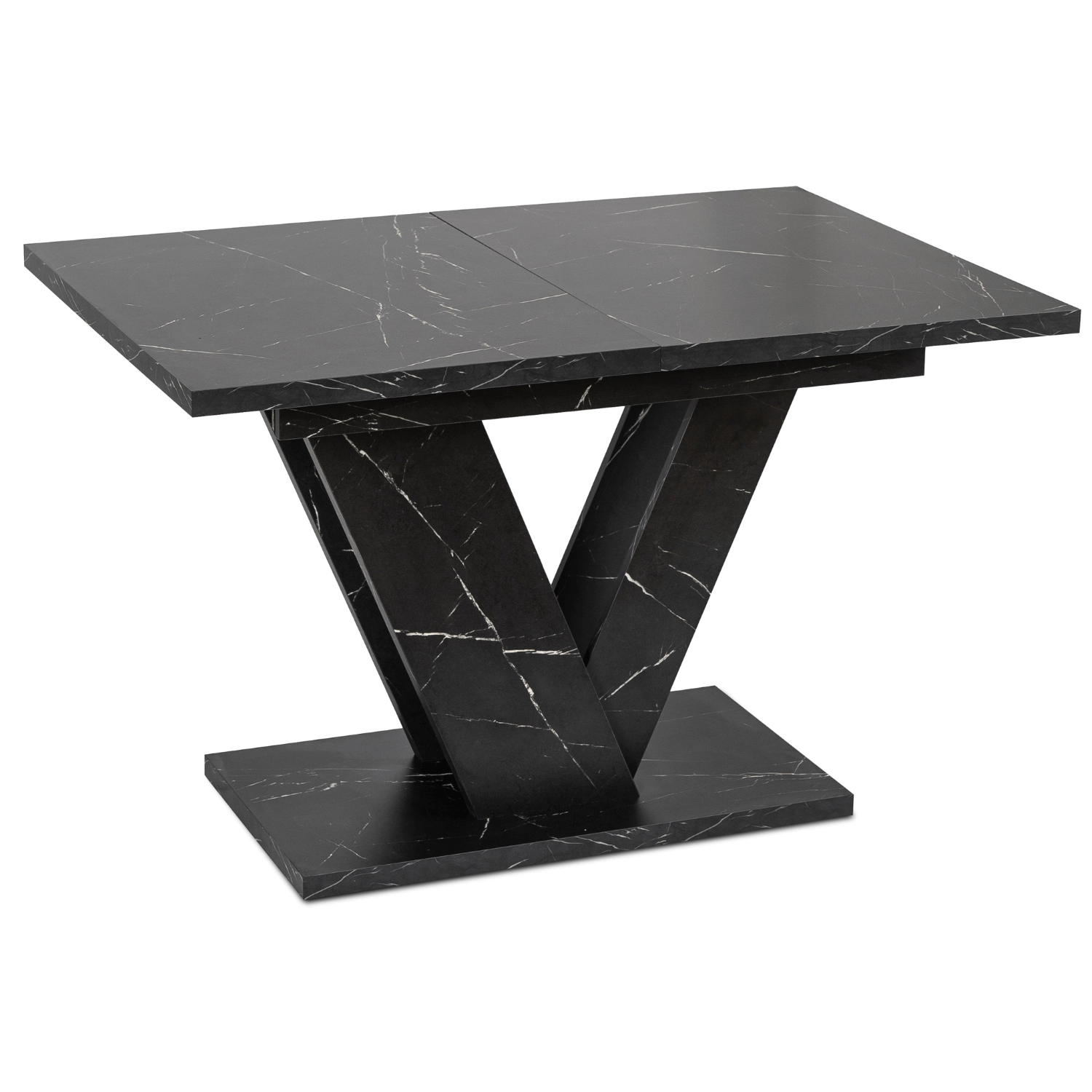 CLARK ausziehbarer Tisch 120–160 cm, schwarzer Marmor