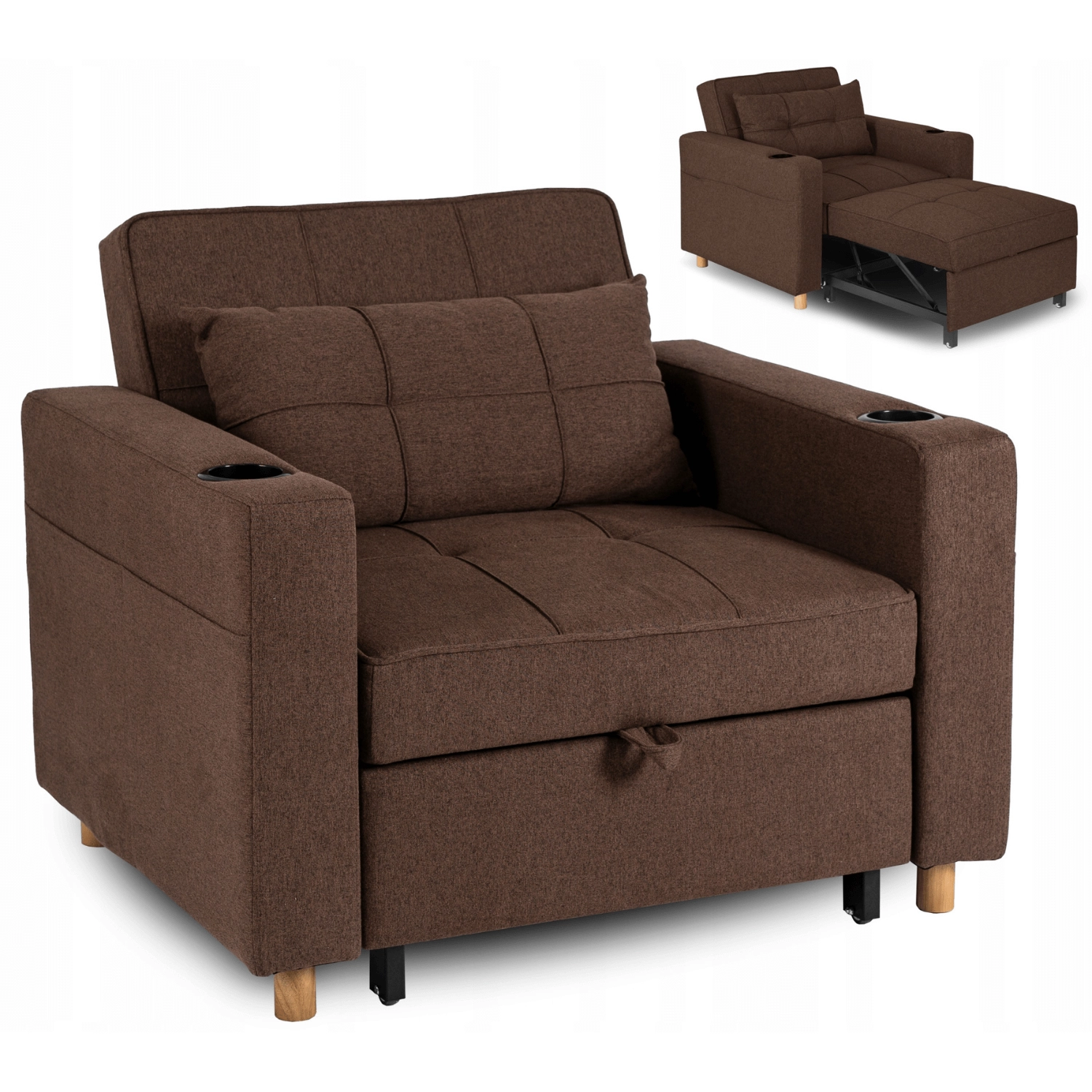 SOLOR Brauner Liegesessel