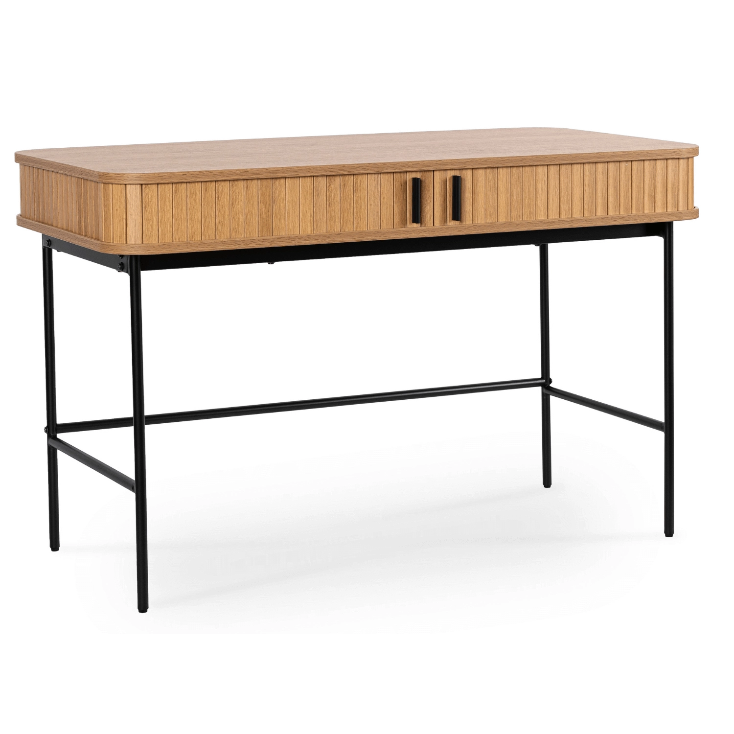 TRISH Schreibtisch 120 cm, gerillte Eiche