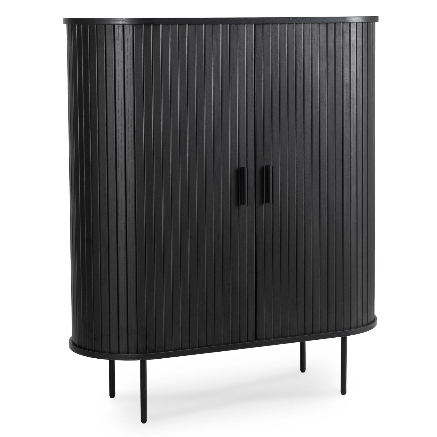 TRISH 100 cm zweitürige ausziehbare Kommode, Schwarz