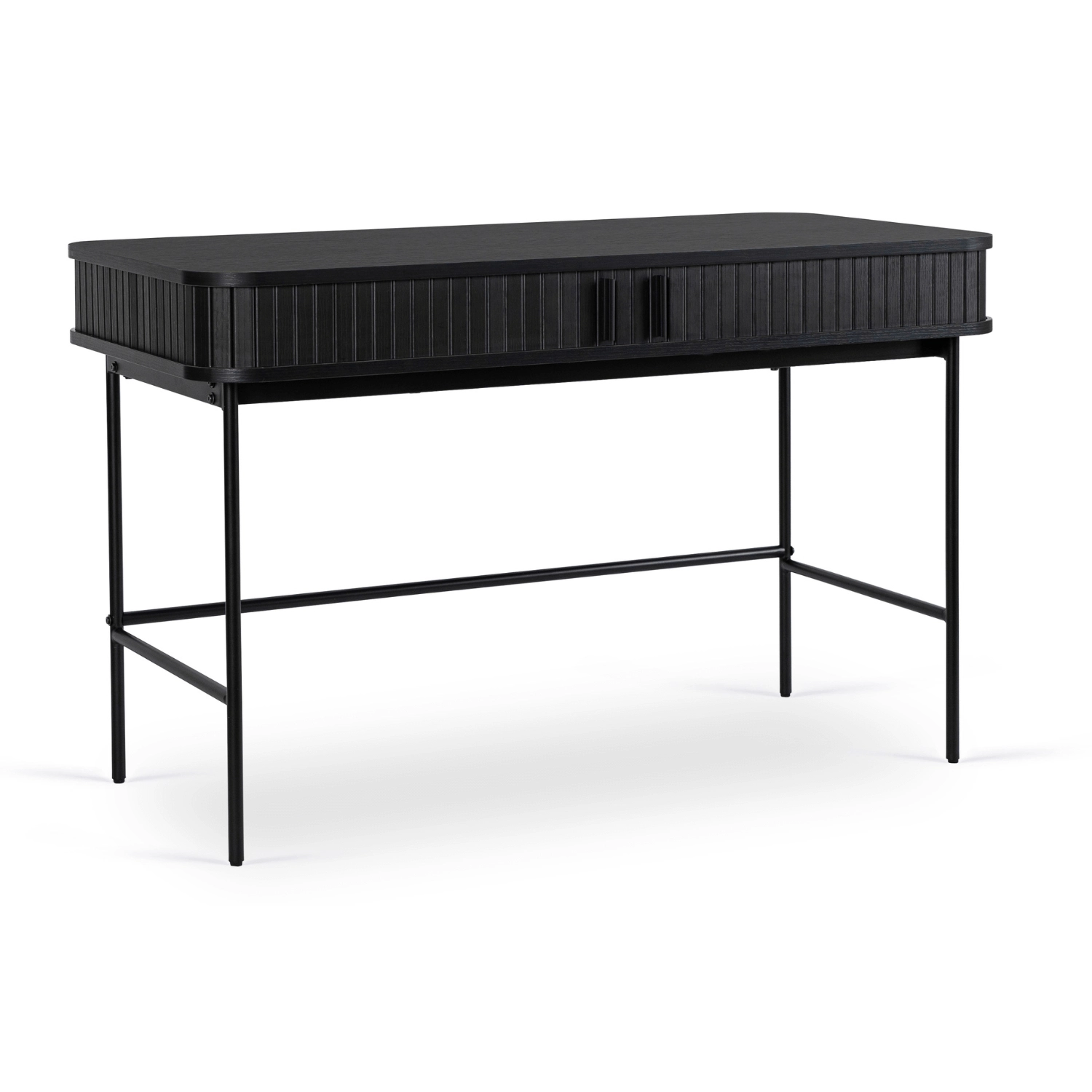 TRISH Schreibtisch 120 cm, gerillt, schwarz