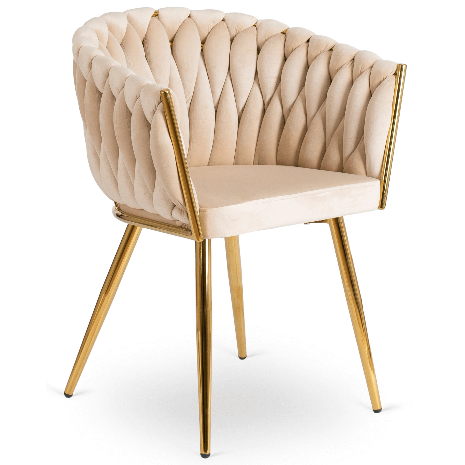 [ME.CAPI/KR/ZL/V/K] CAPI Stuhl, Creme, geflochtener Samt