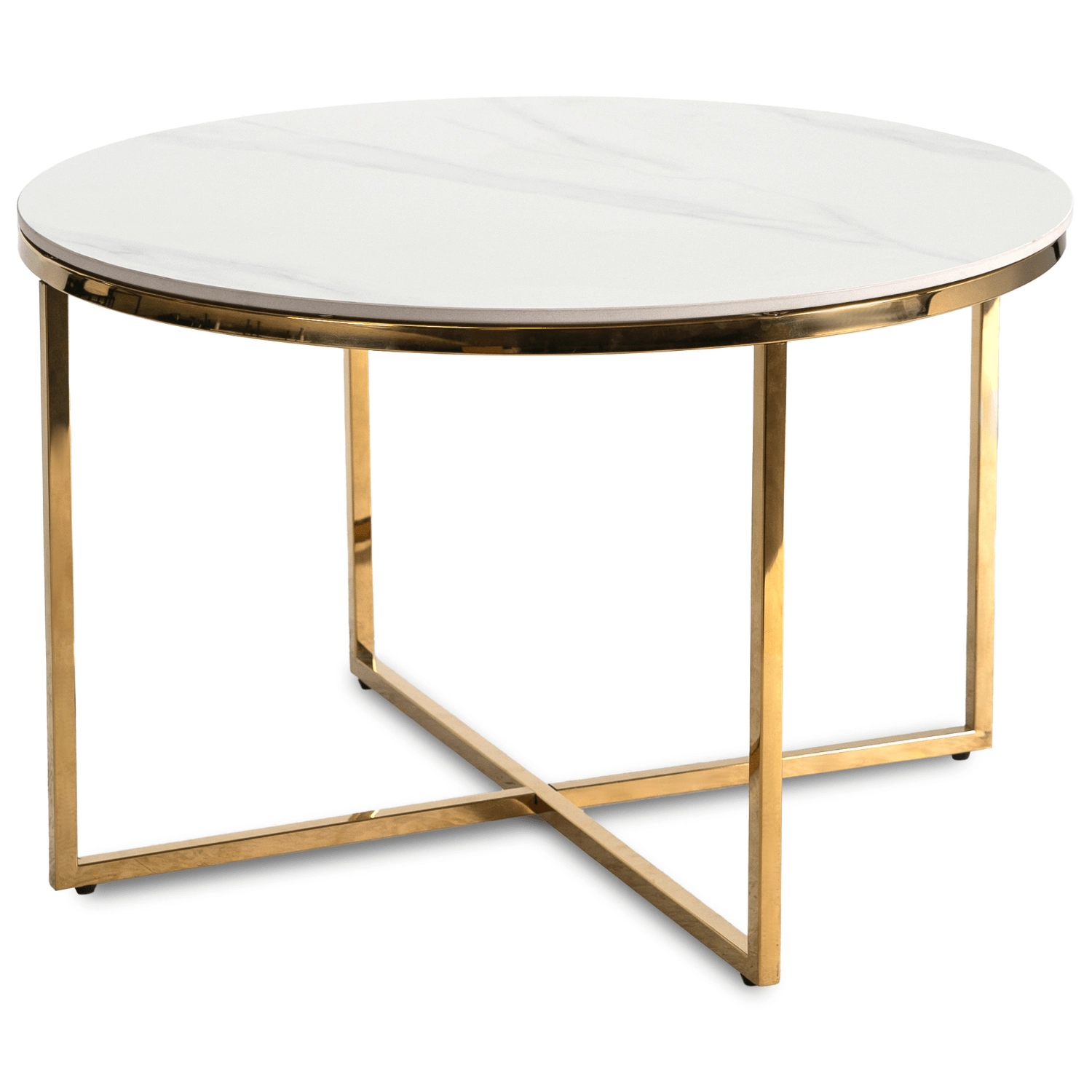 MARINE Keramiktisch, weißer Marmor/Gold