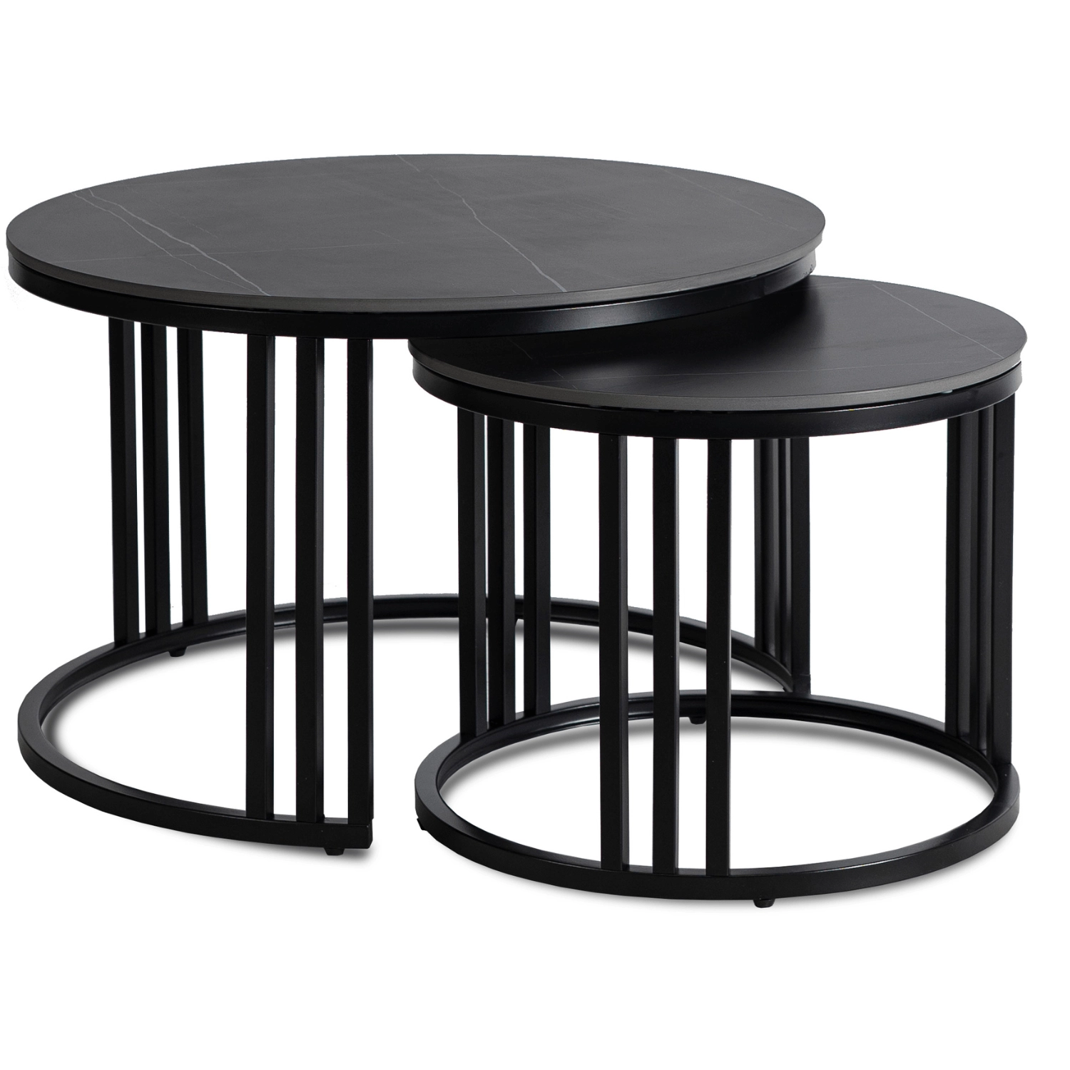 [ME.JERRY/CZCER/L] JERRY Tischset aus schwarzem Marmor und schwarzer Keramik