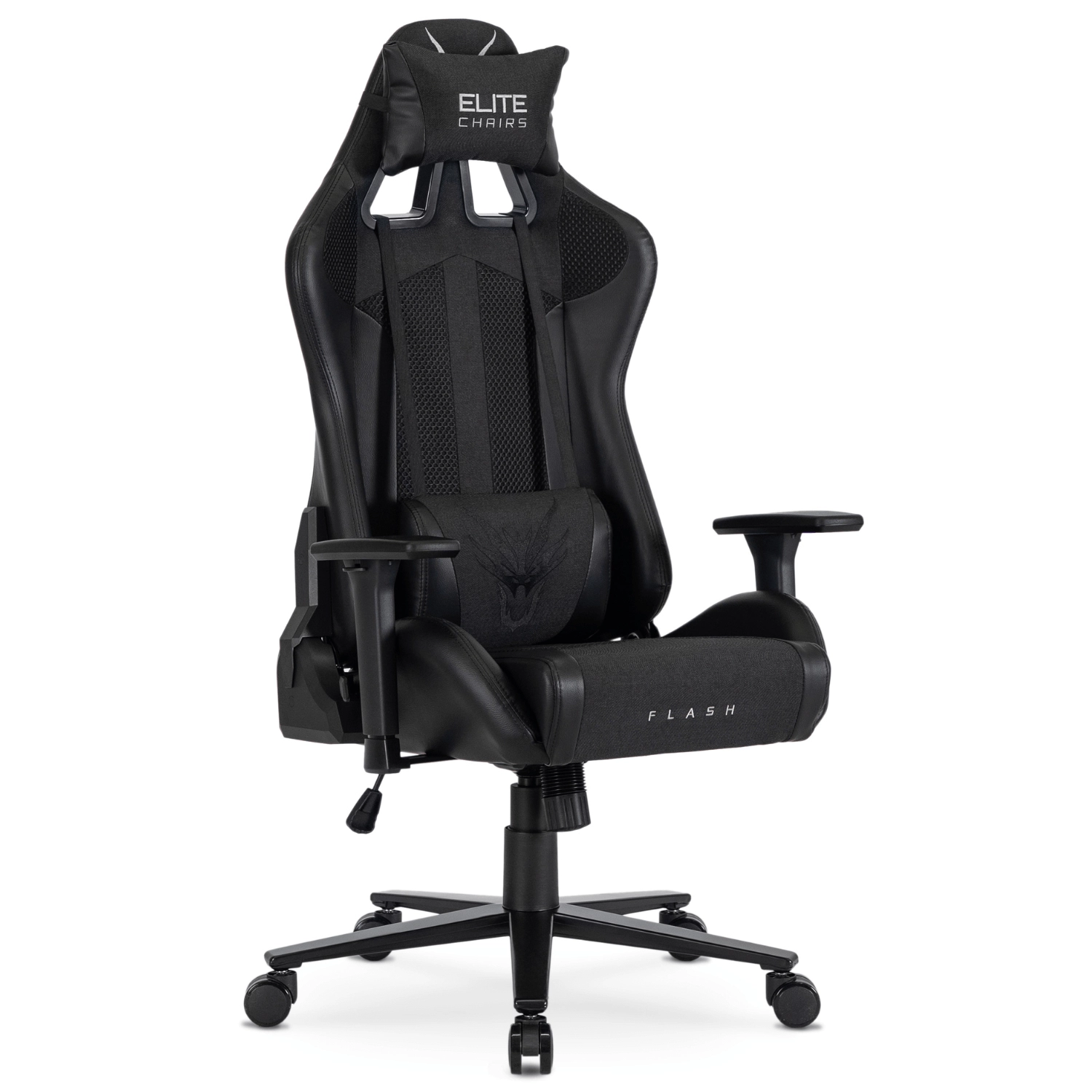 FLASH Schwarzer drehbarer Gaming-Stuhl