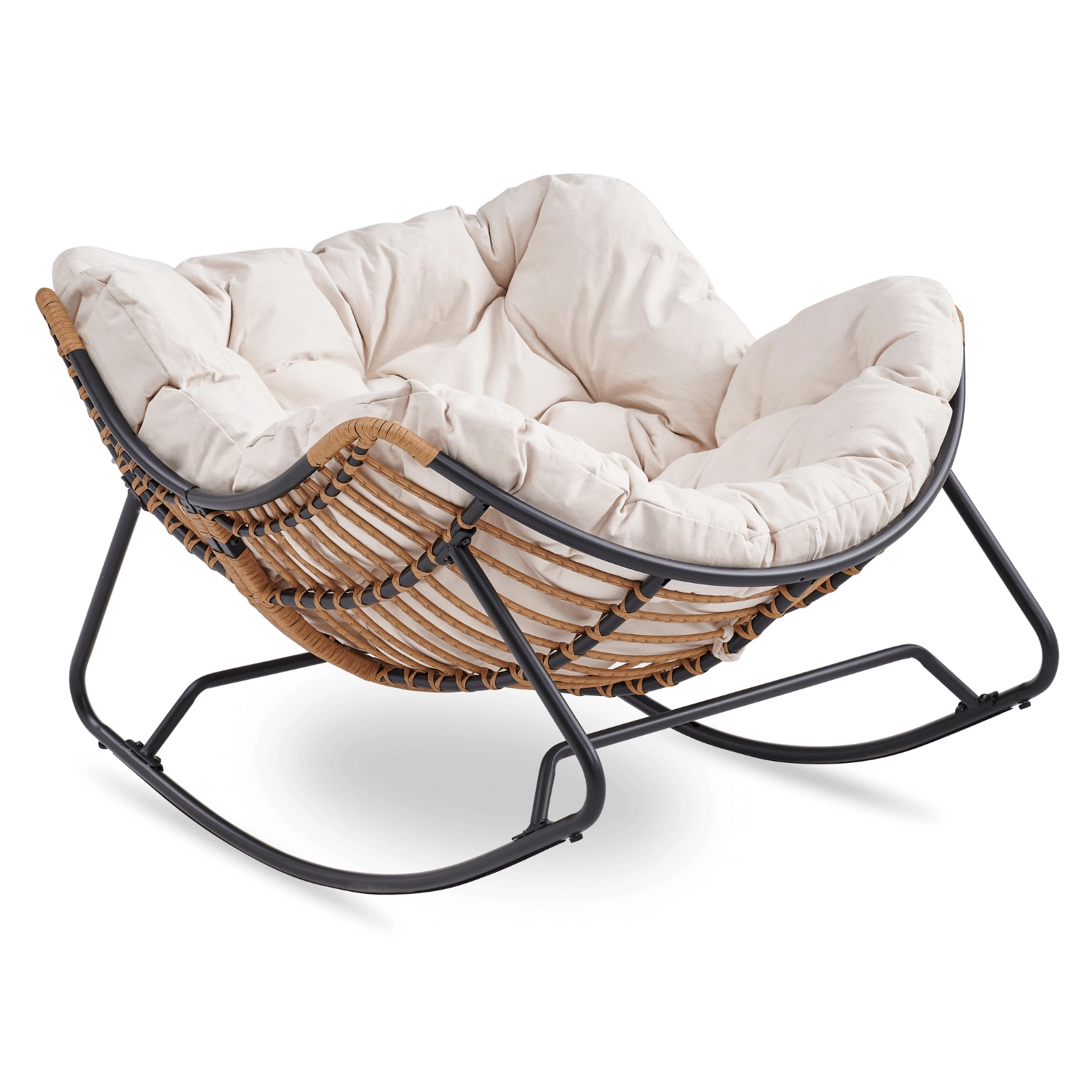 ELTON Beige Schaukelstuhl