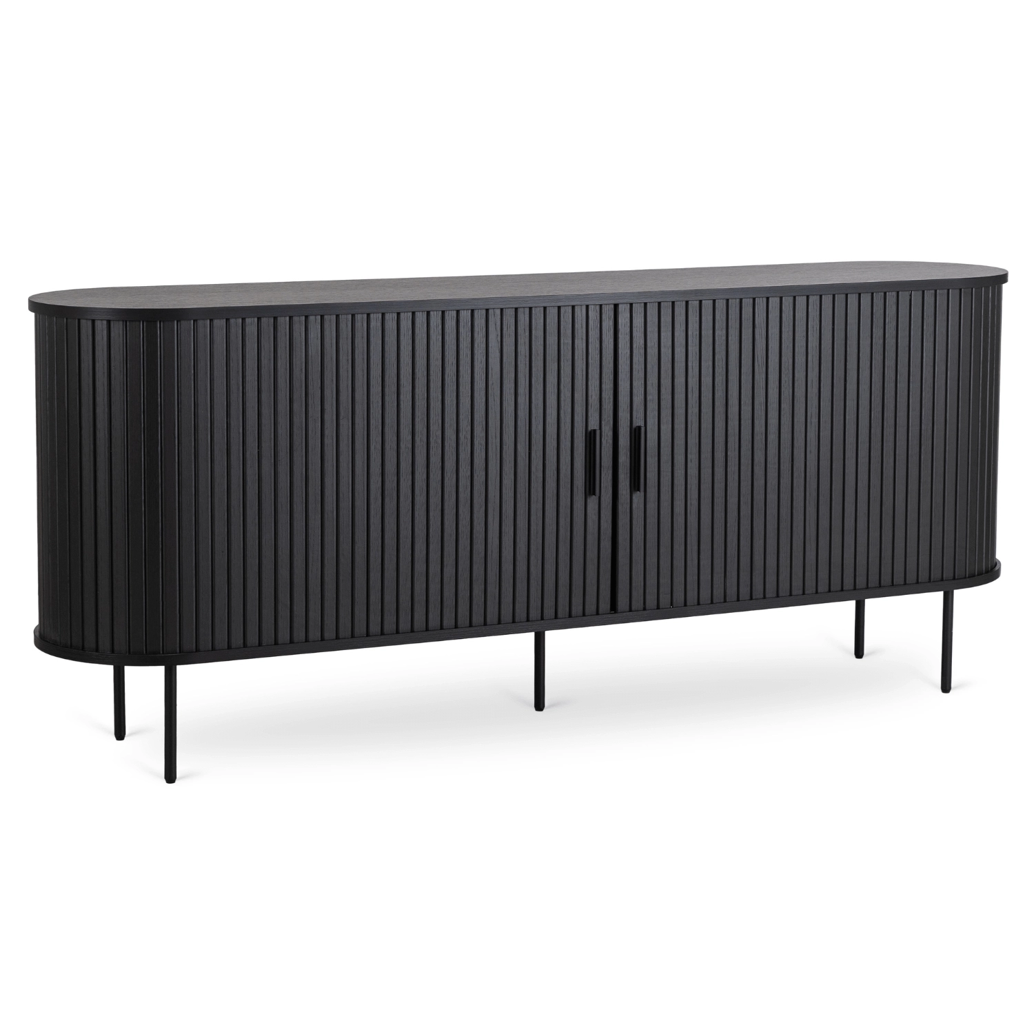 [ME.TRISH/CZ/KOM180] TRISH 180 cm zweitürige ausziehbare Kommode, Schwarz