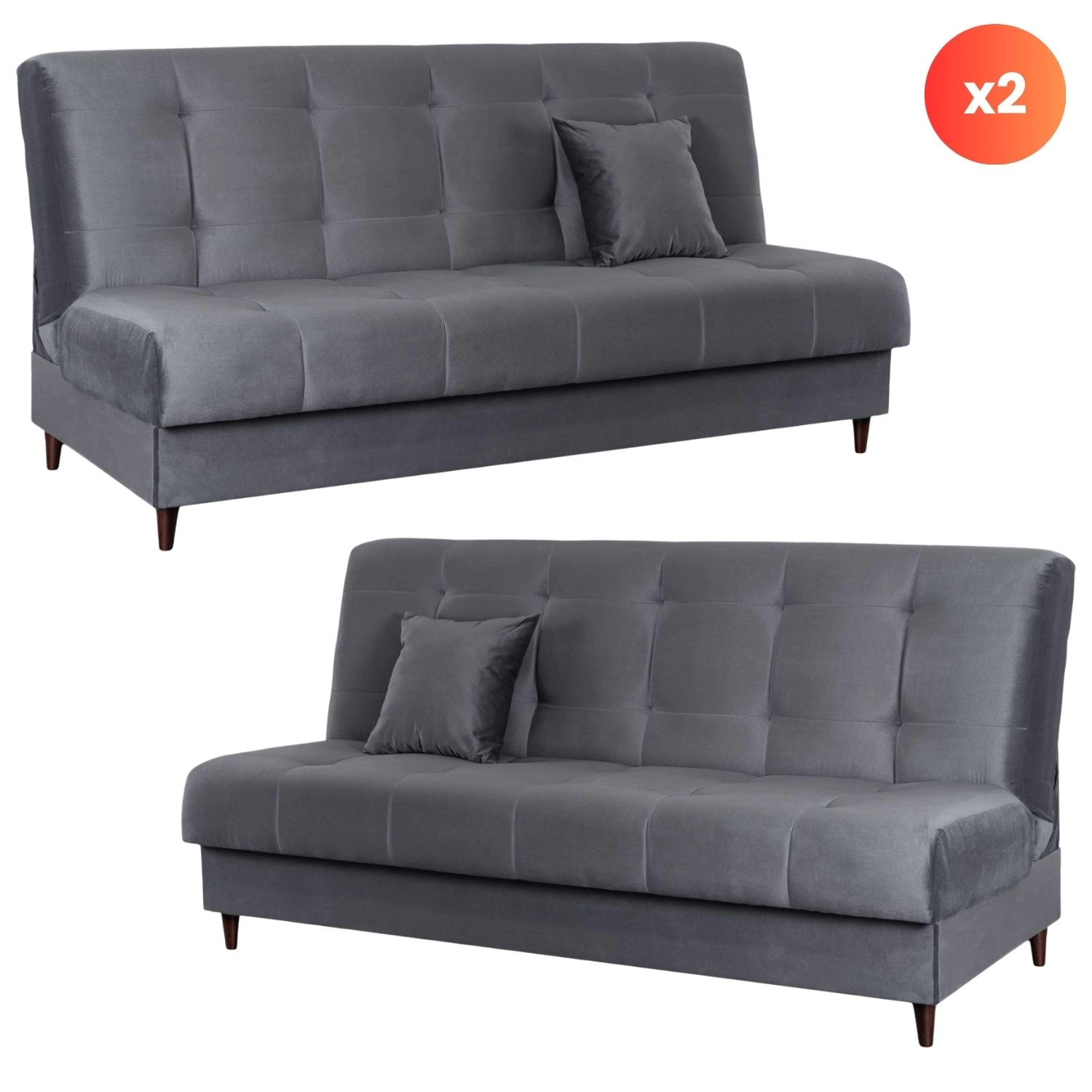 Set bestehend aus 2x Schlafsofa LIMA Grau