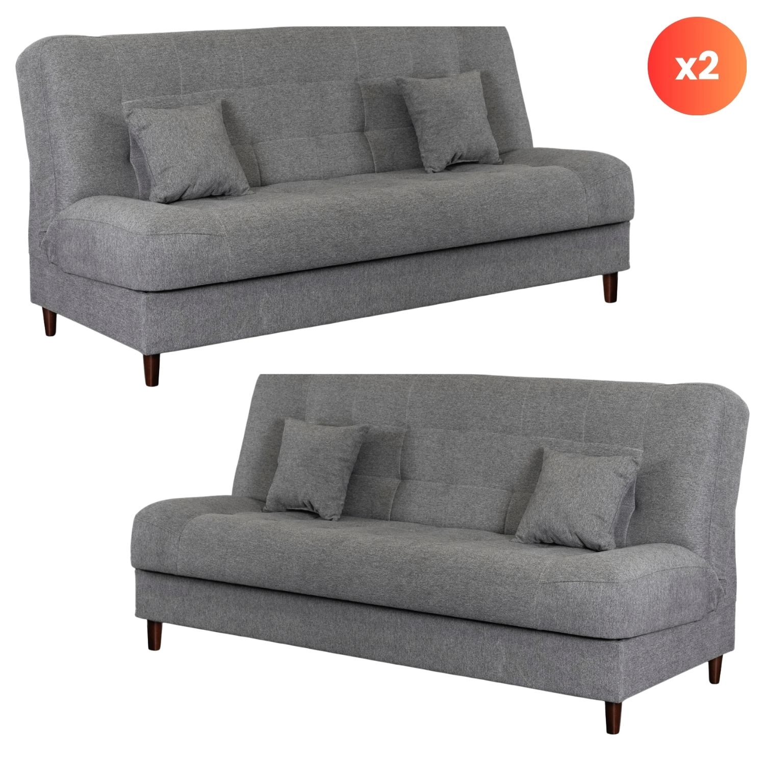 Set bestehend aus 2x Schlafsofa NEPAL Grau