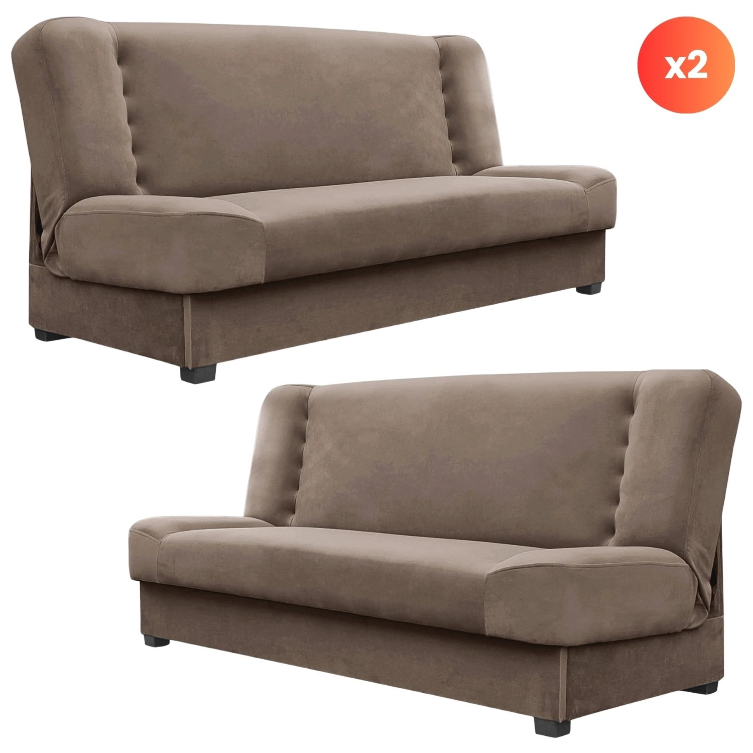 Set bestehend aus 2x Schlafsofa PIANO Beige
