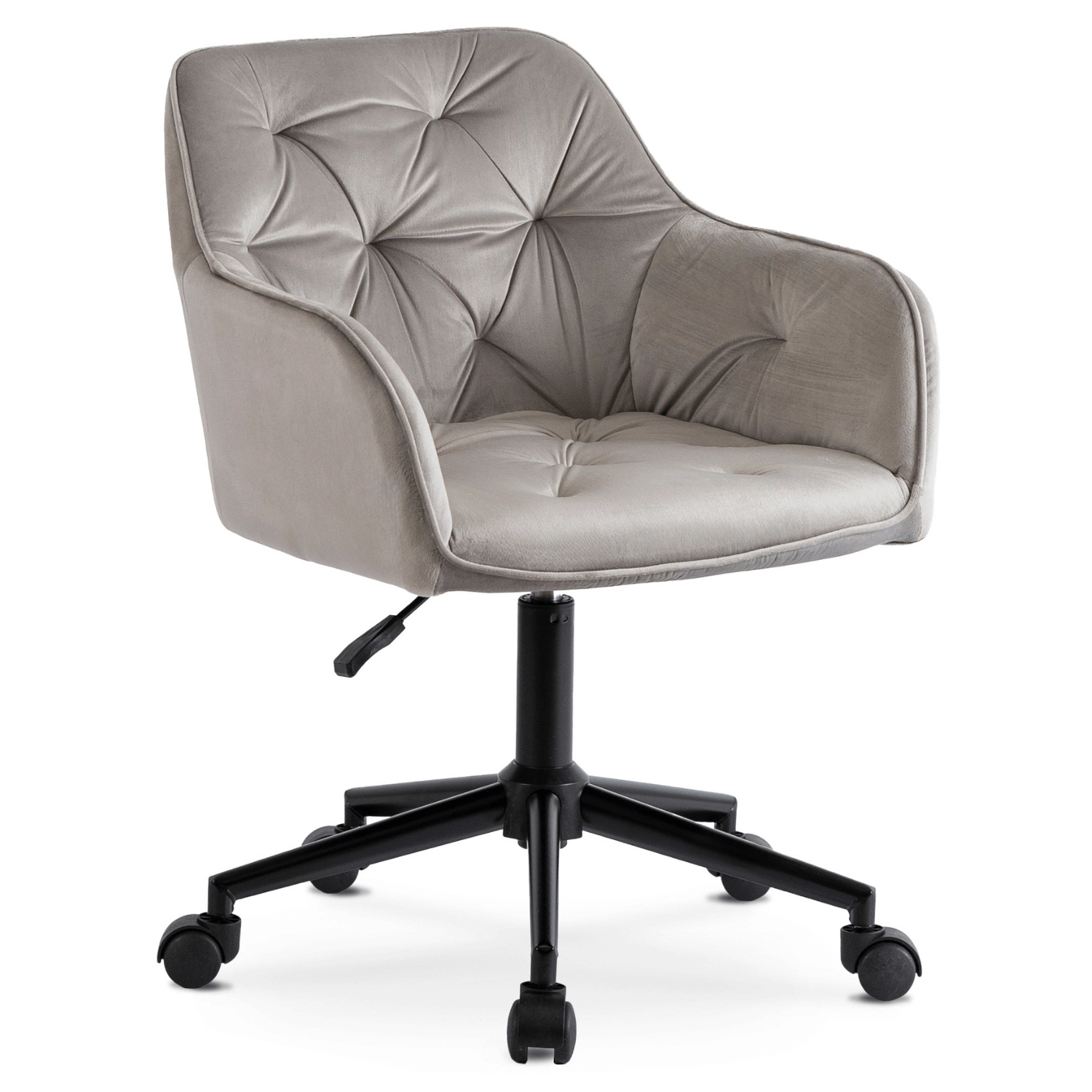 KONOR Grau/Schwarzer Velours-Drehsessel