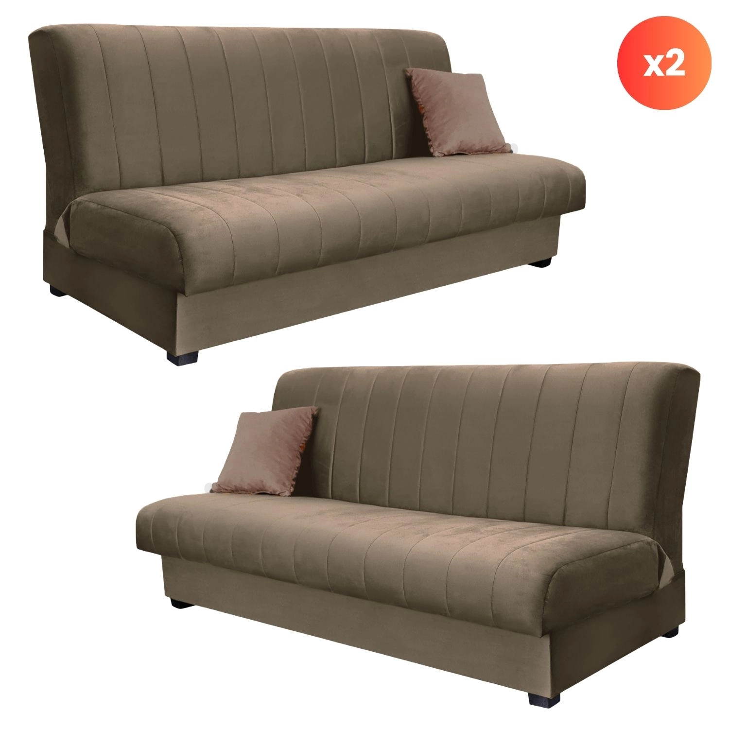 Set aus 2x SIGMA Cabrio-Sofa, Beige