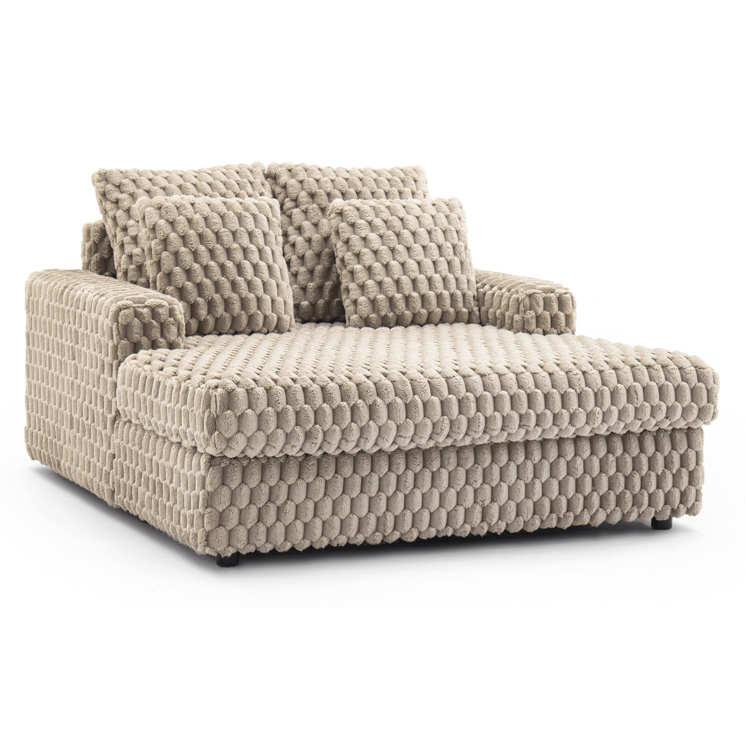 KOBEL Beige Plüsch-Loungesessel