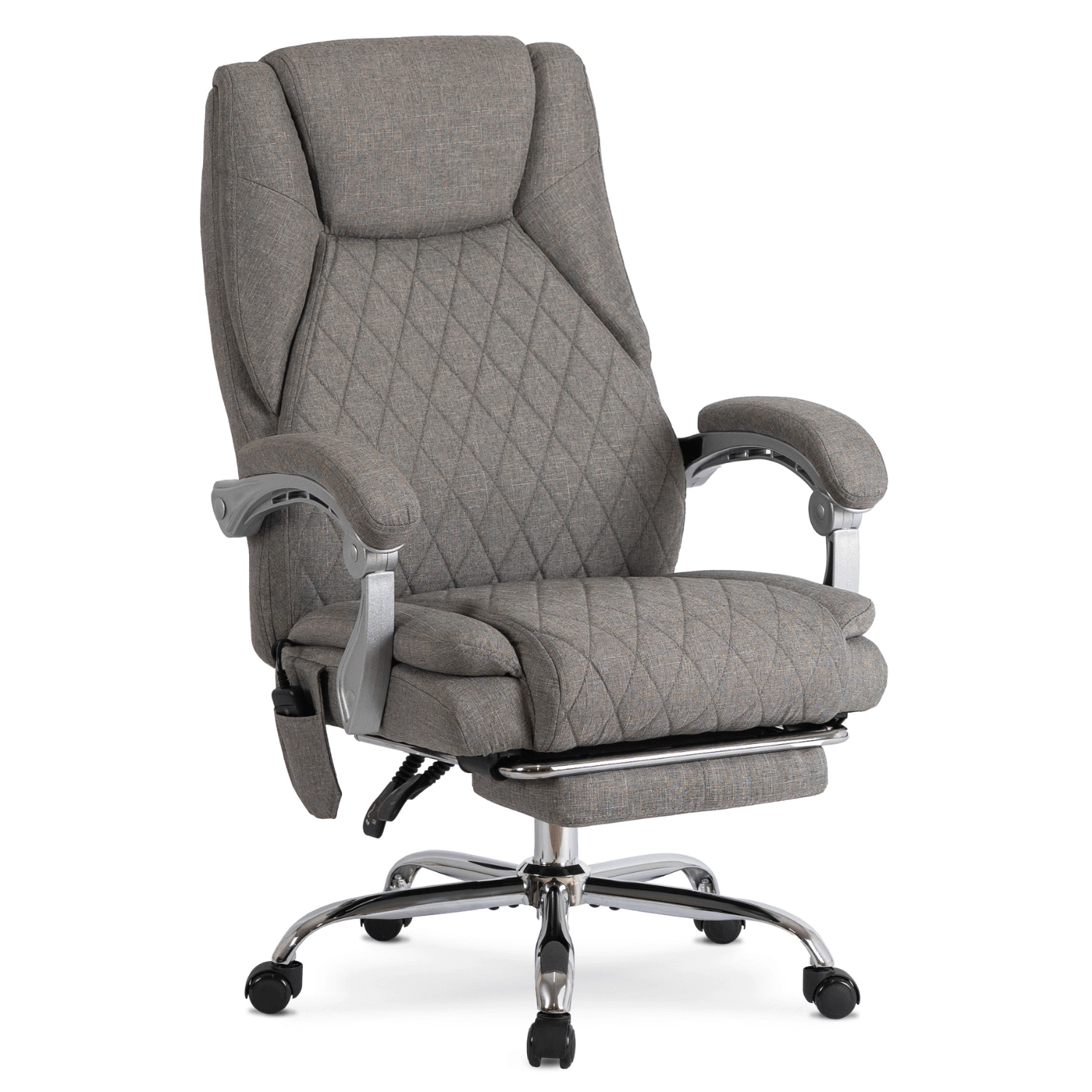 GIORGIO beheizter Massage-Drehsessel, grauer Stoff