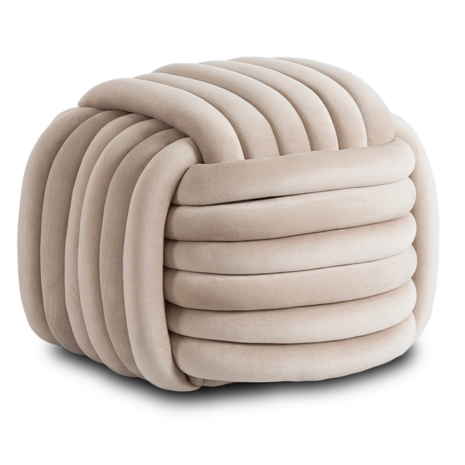 MAGMA Cremiger, geflochtener Samthocker