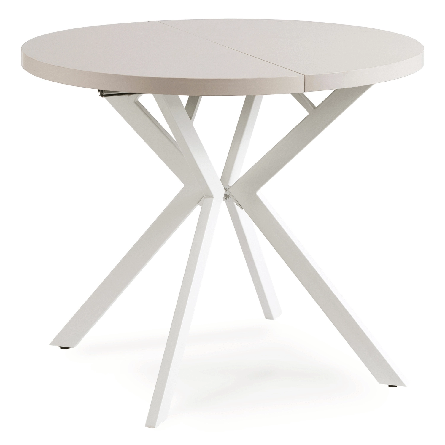 DORIAN ausziehbarer Tisch 80-160 cm Kaschmir/Weiß