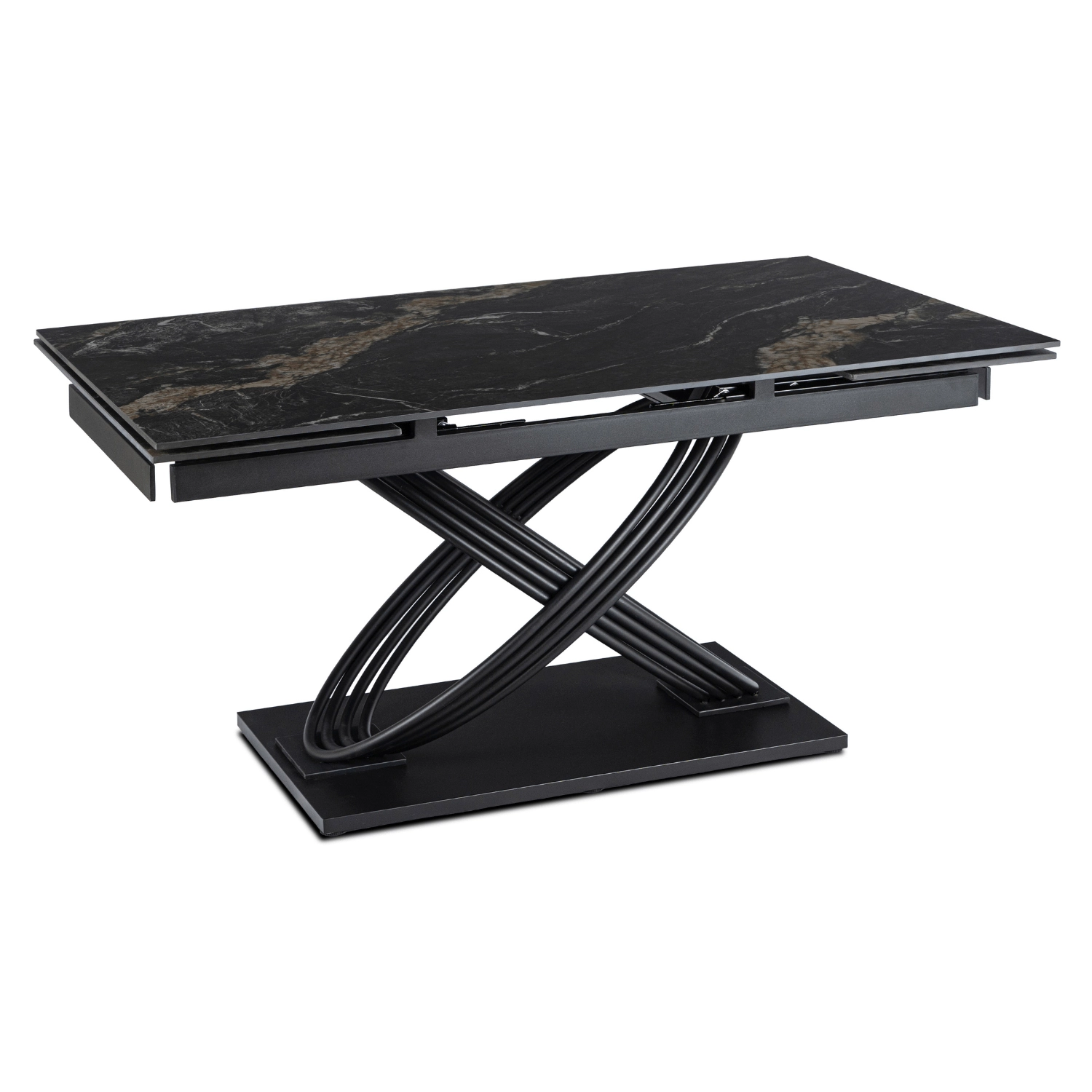 Ausziehbarer Tisch IBIZA aus Keramik, 160–240 cm, Schwarz
