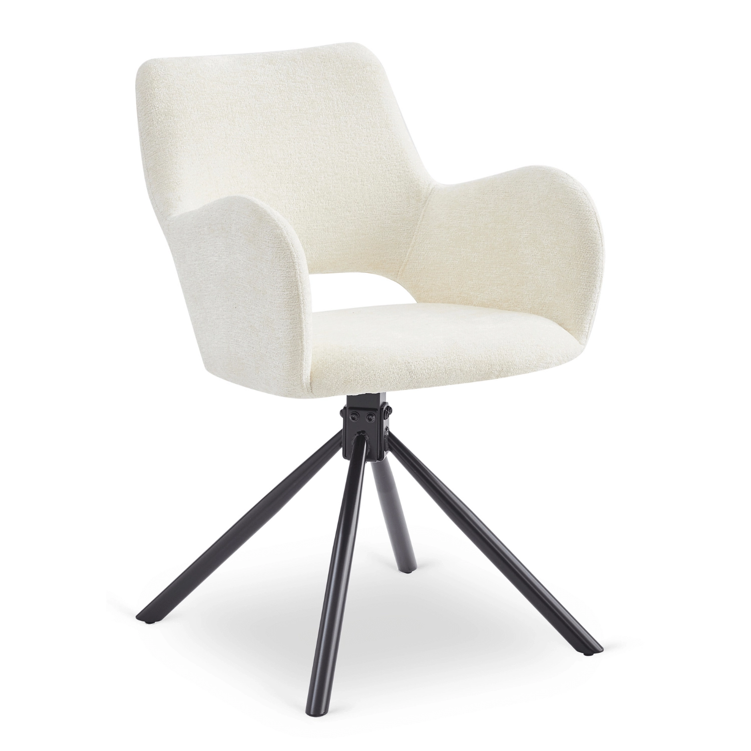 FLAV Cremefarbener Bouclé-Stuhl