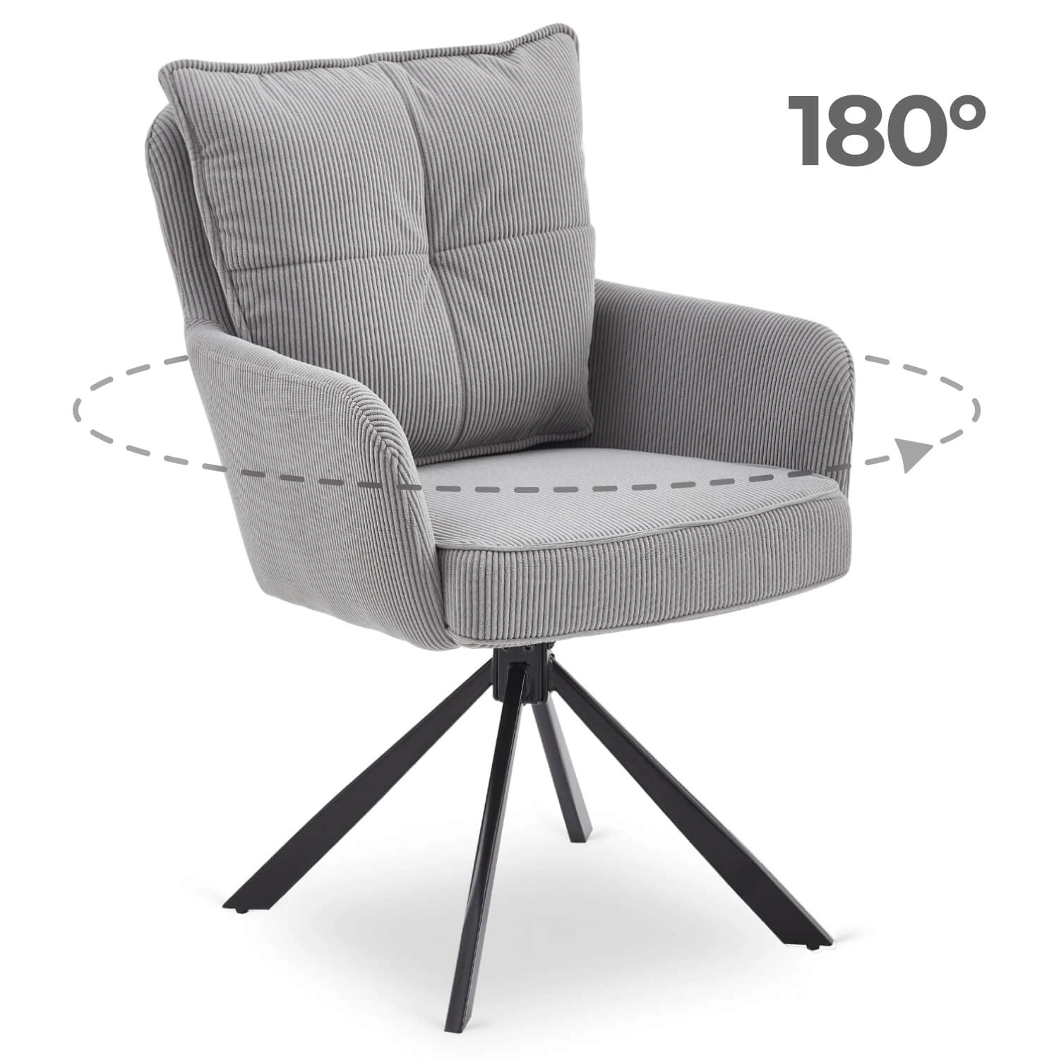 CITY Drehstuhl aus grauem Cord