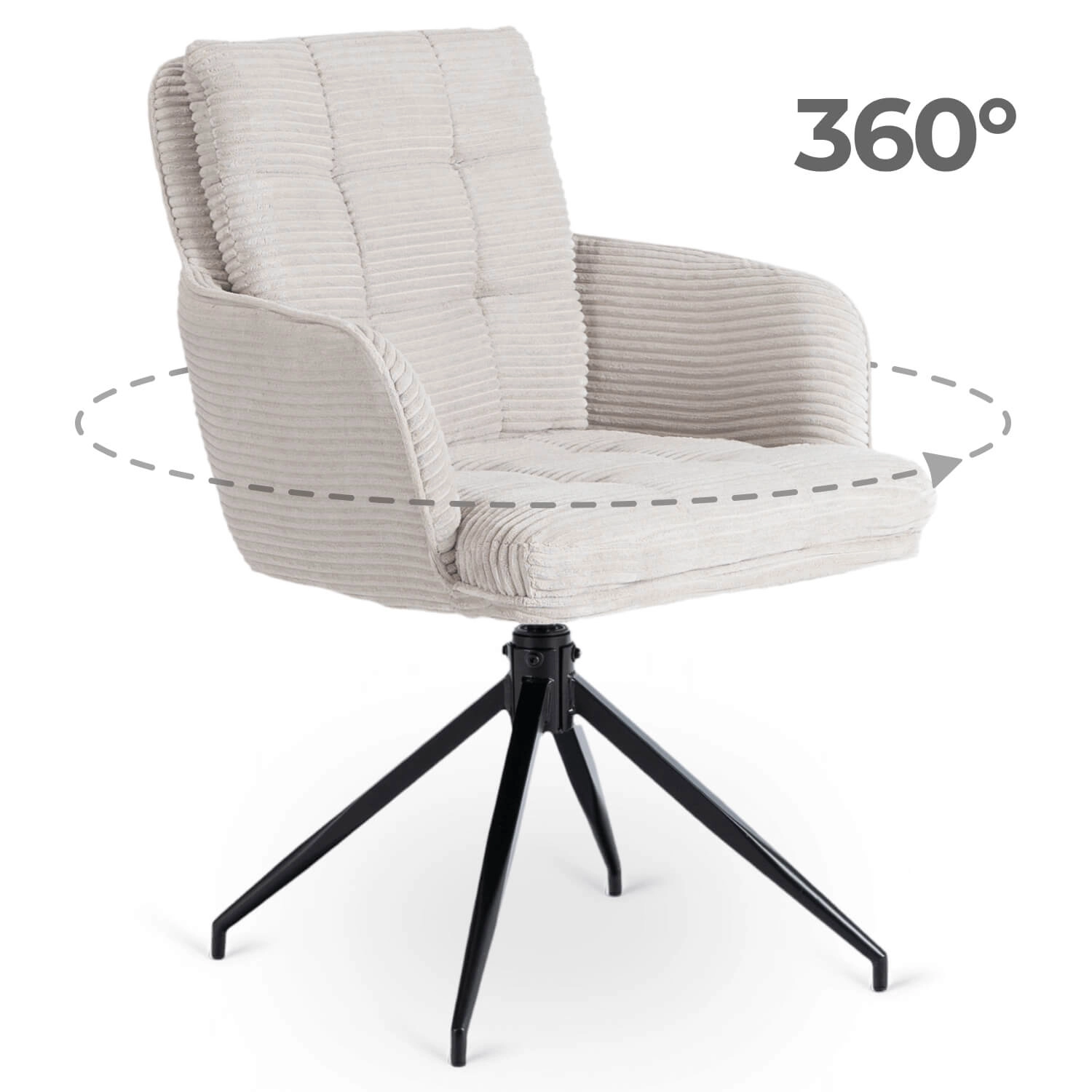 AKITA Drehstuhl aus grauem Cord