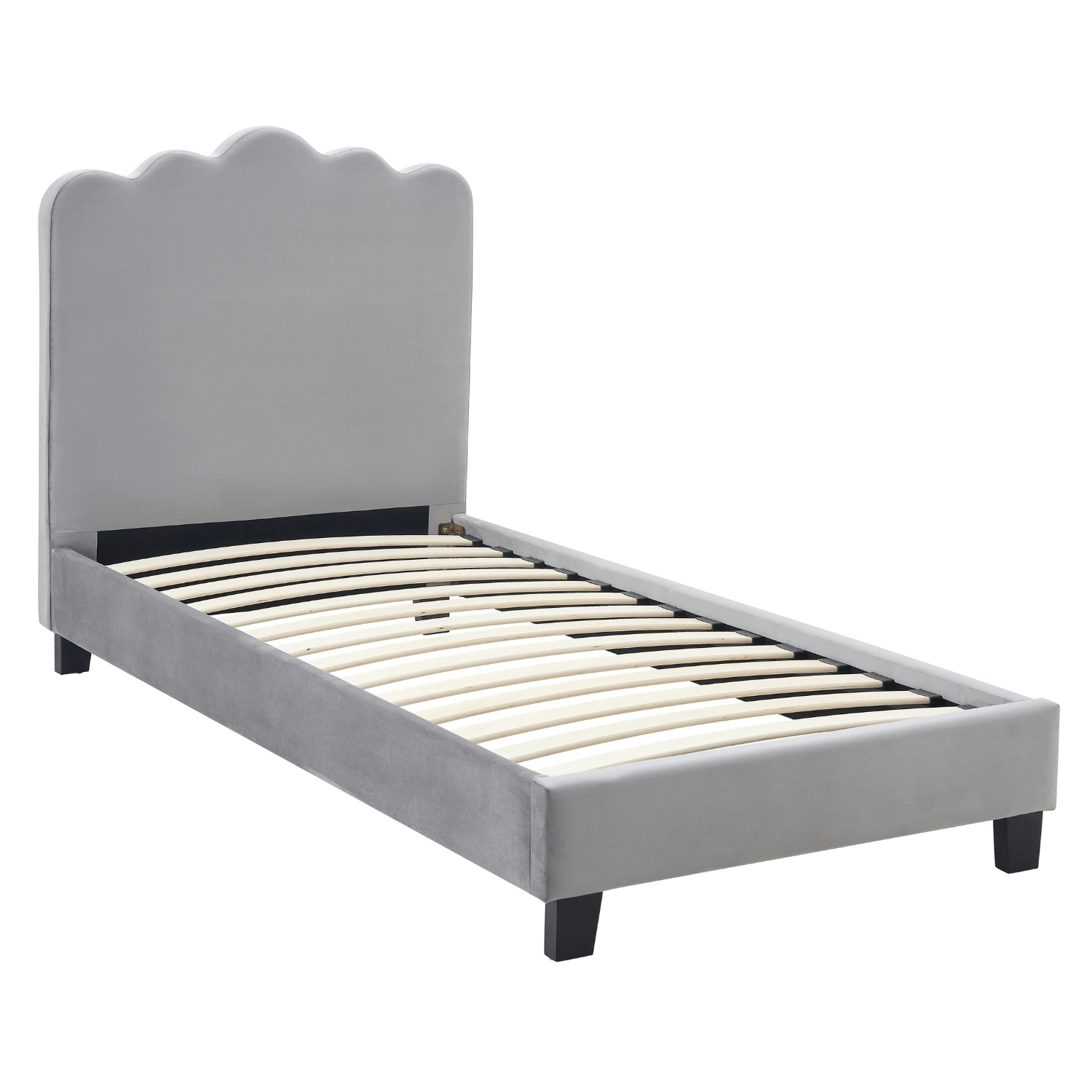 Bett 90x200 CRATER Grauer Samt