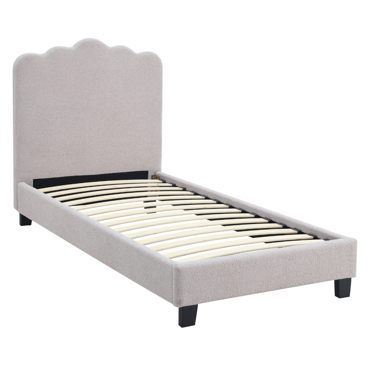 Bett 90x200 CRATER Graues Boucle
