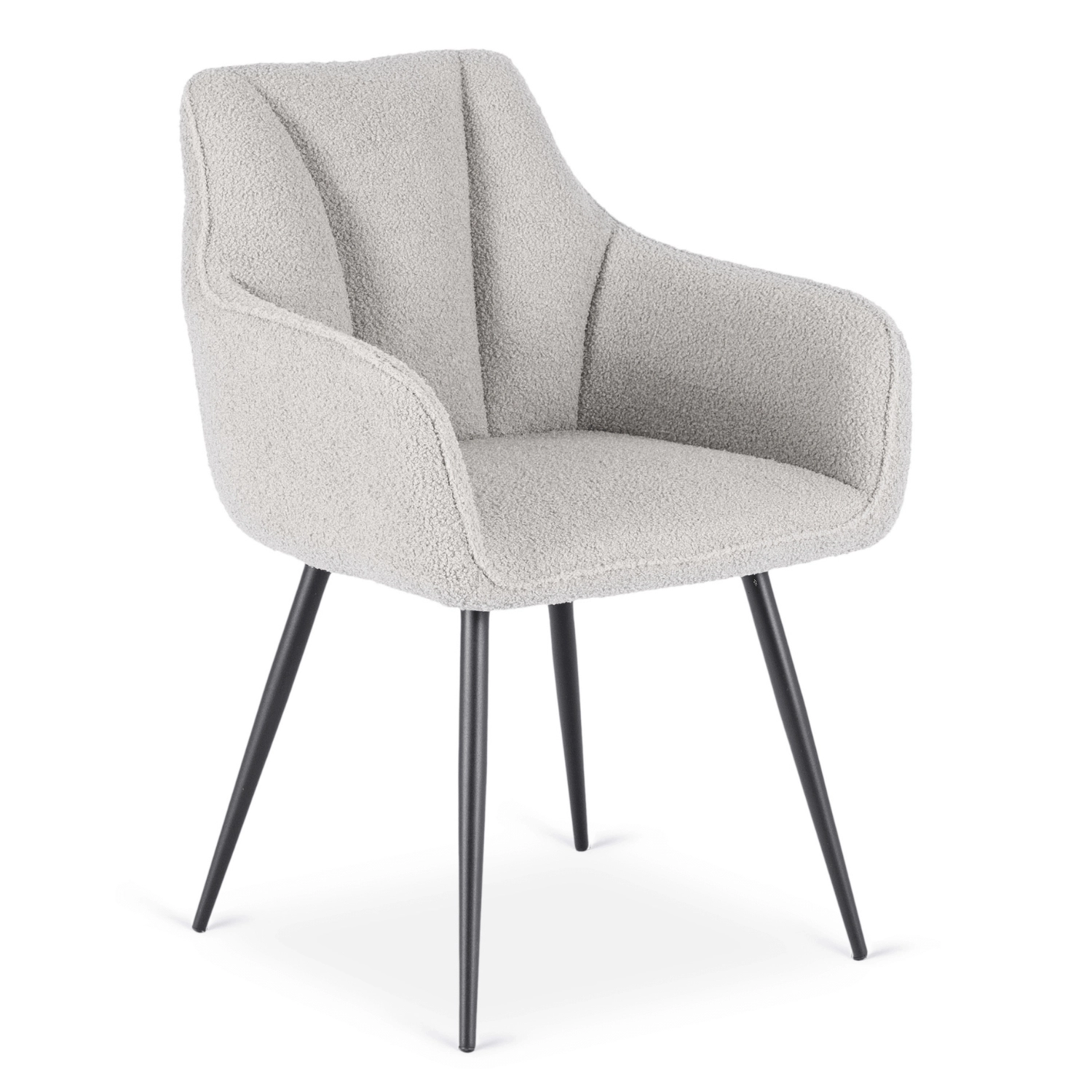 NAWARA Grauer Bouclé-Stuhl