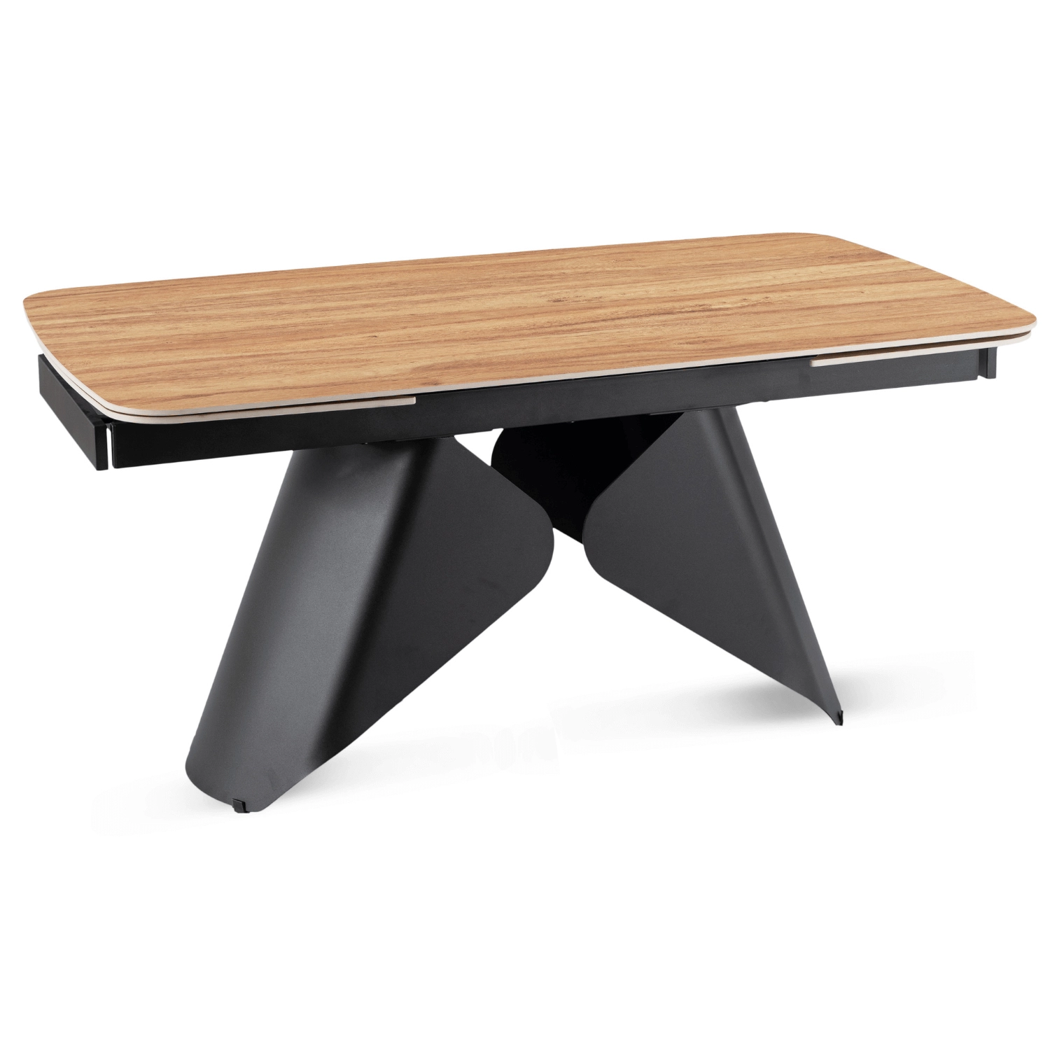 VERONA Ausziehbarer Tisch aus Keramik, 160–240 cm, Eiche/Schwarz