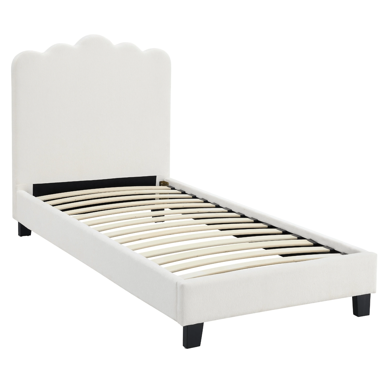 Bett 90x200 CRATER Cremefarbener Stoff