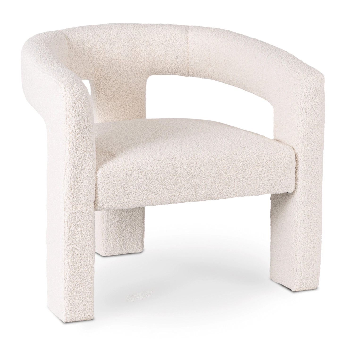 LILLE Cremefarbener Bouclé-Loungesessel