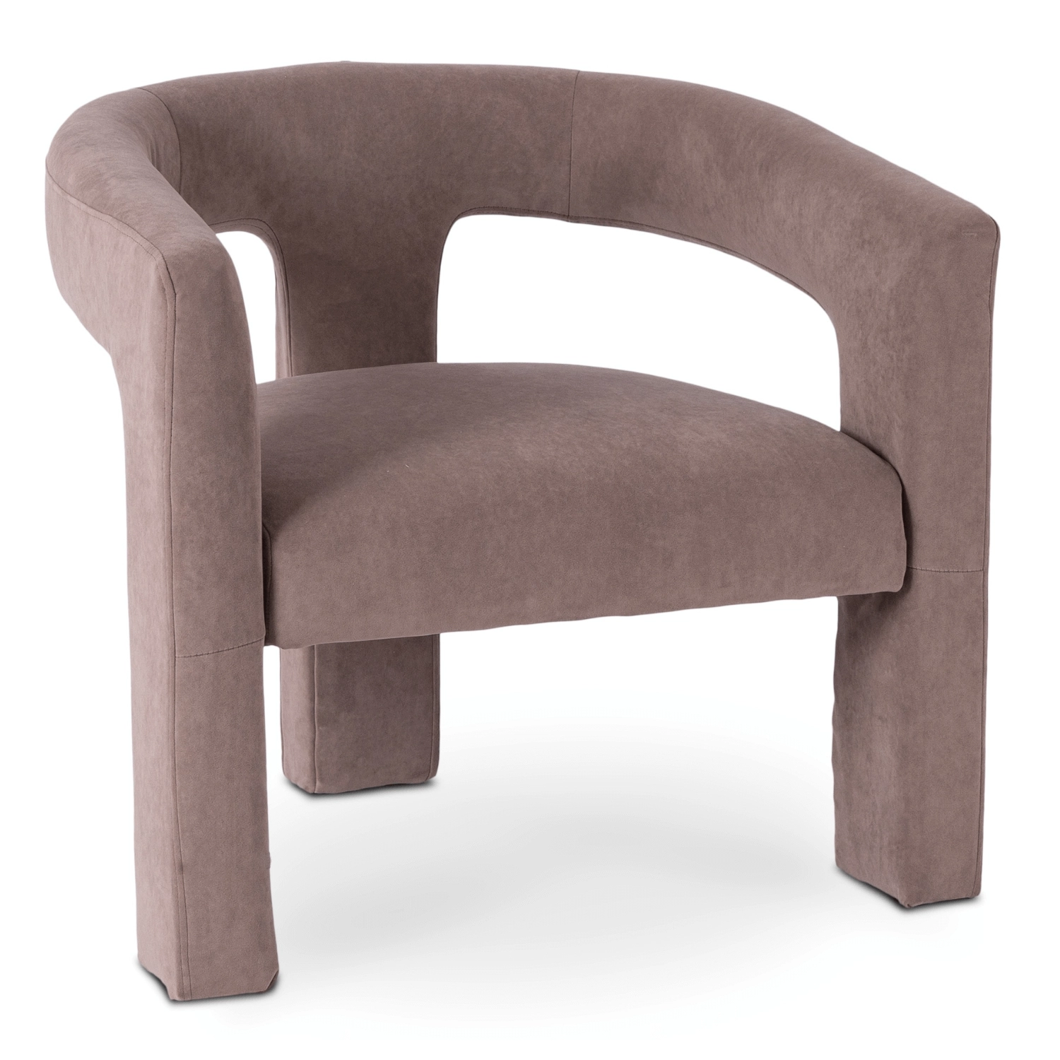 Beigefarbener Velours-Loungesessel LILLE