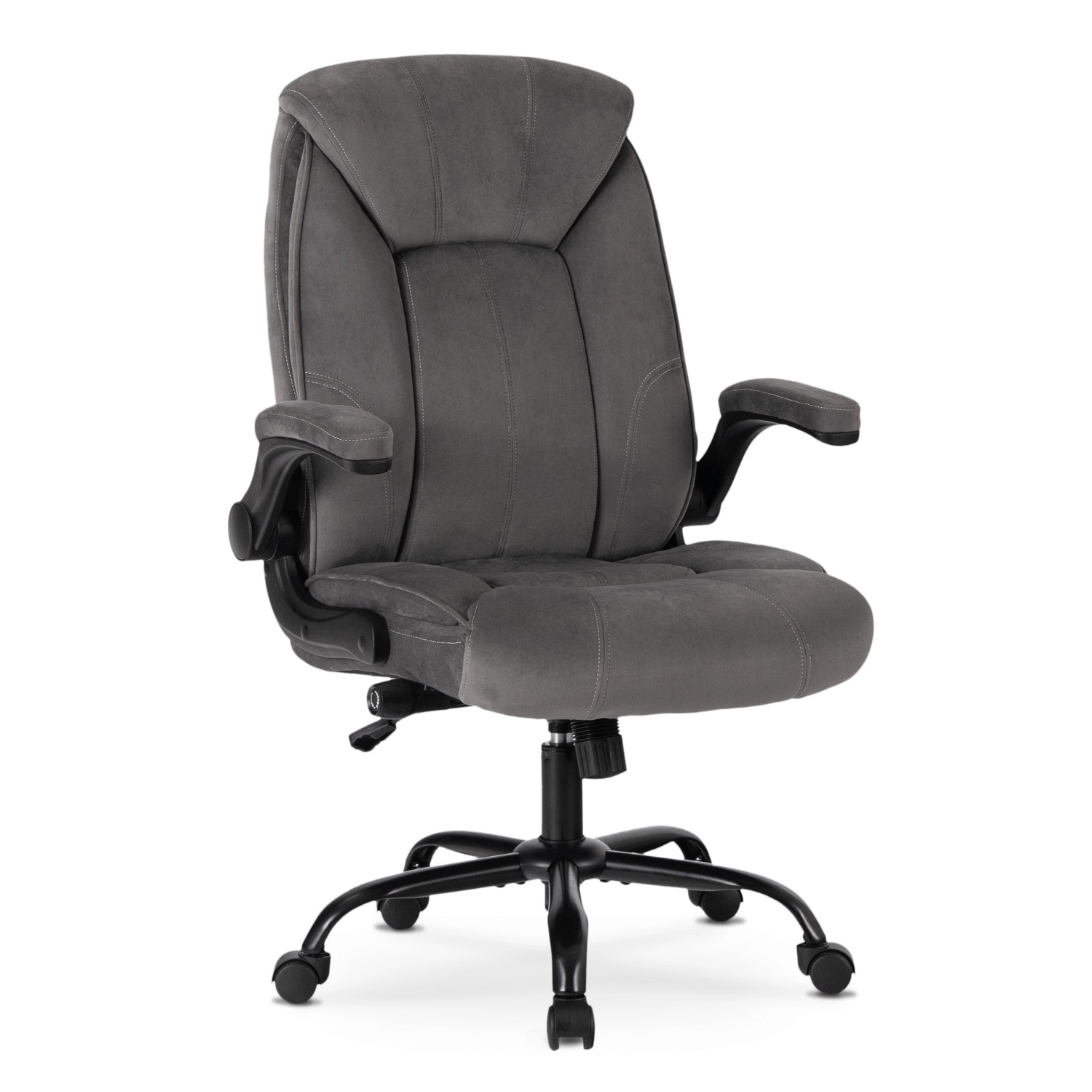 [ME.COMFORT/P/T/FO] COMFORT Drehsessel aus grauem Velours