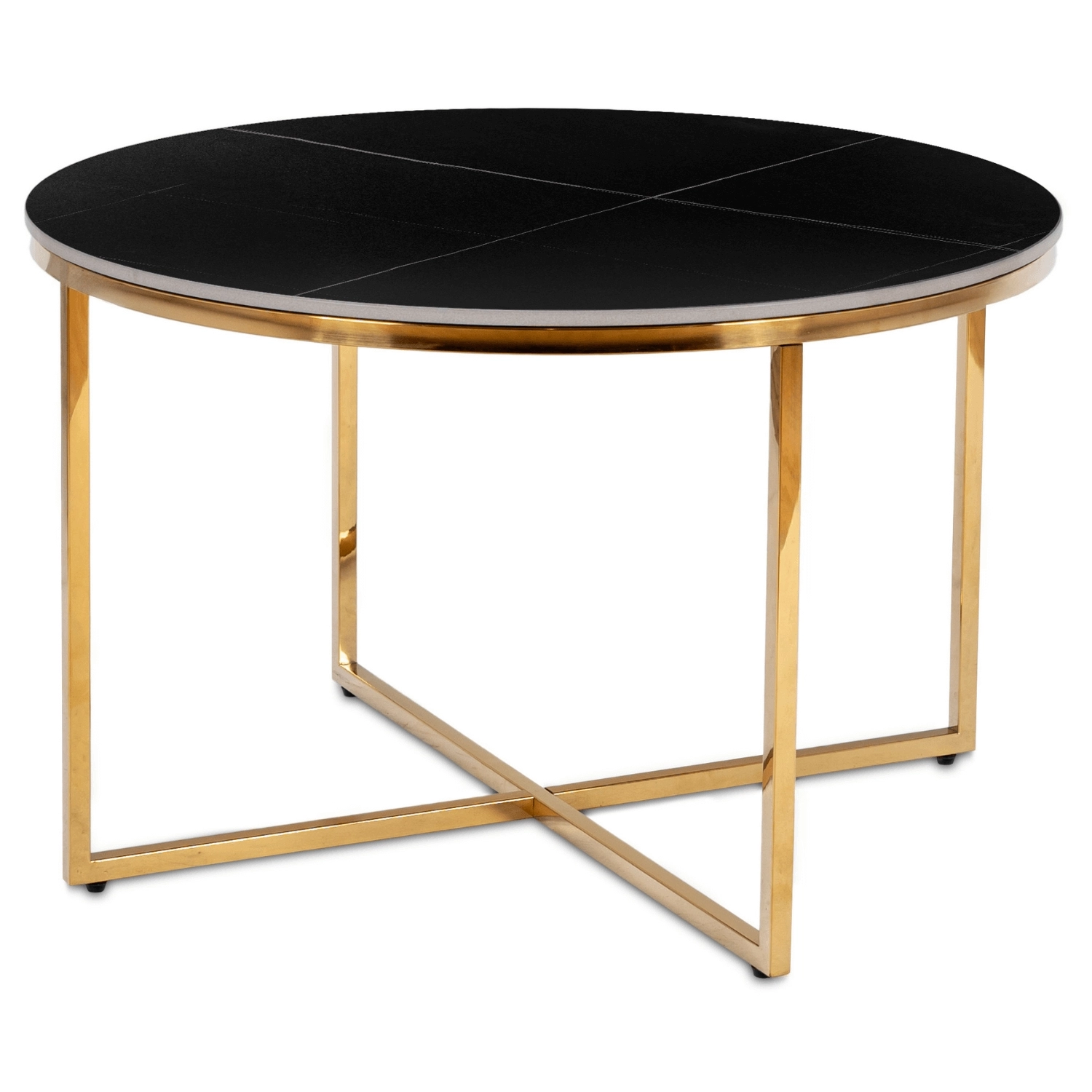 MARINE Keramiktisch Mattschwarzer Marmor/Gold