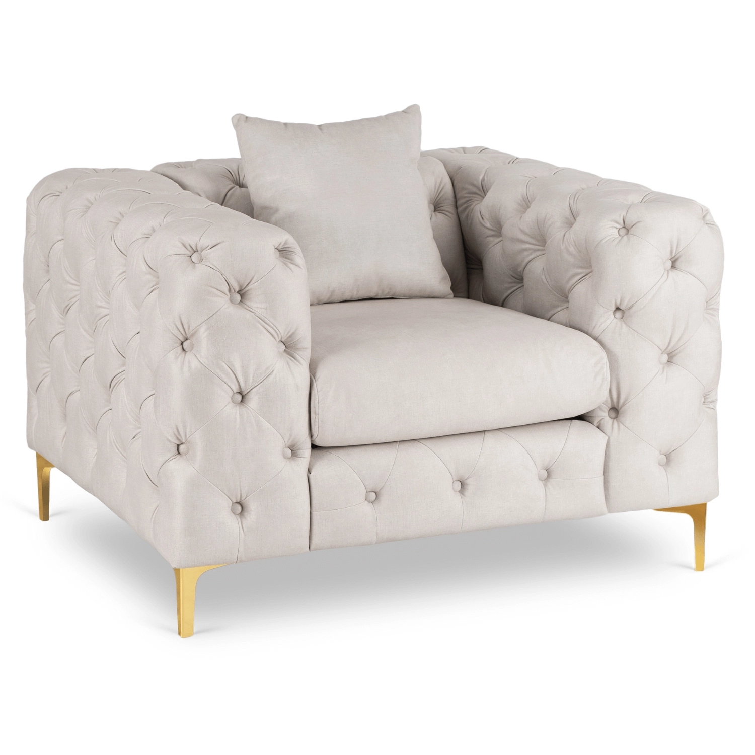 SORRENTO 1S Cremefarbener Velourssessel