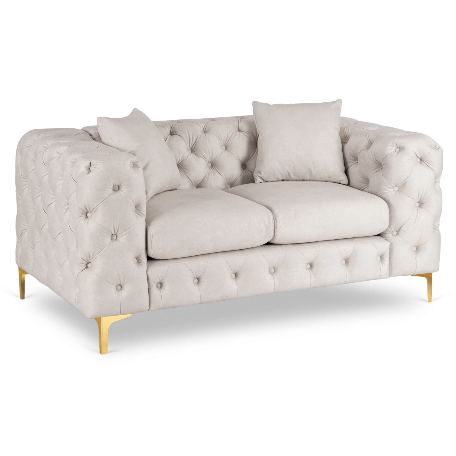 SORRENTO 2S Zweisitzer-Sofa aus cremefarbenem Velours