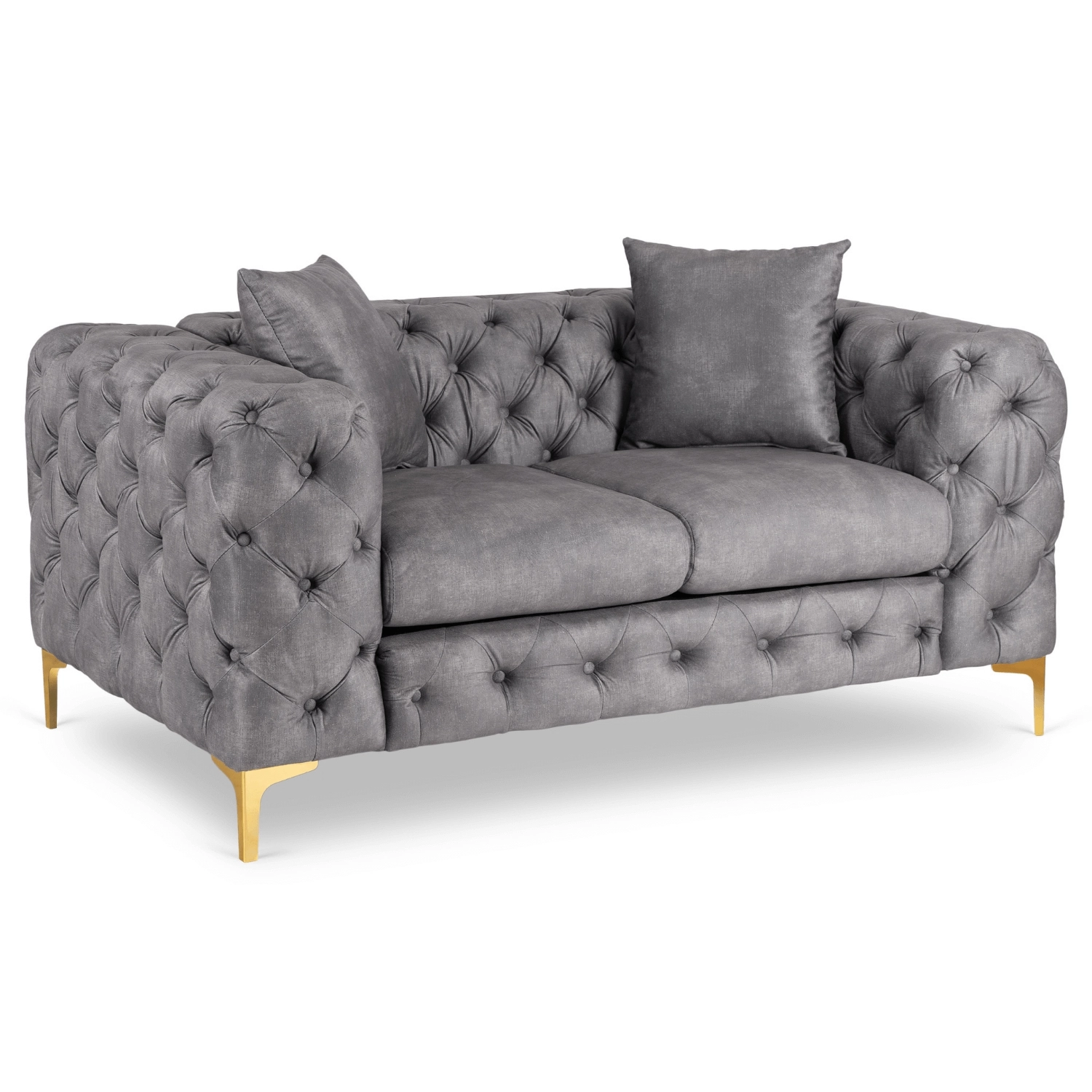 SORRENTO 2S Zweisitzer-Sofa aus grauem Samt