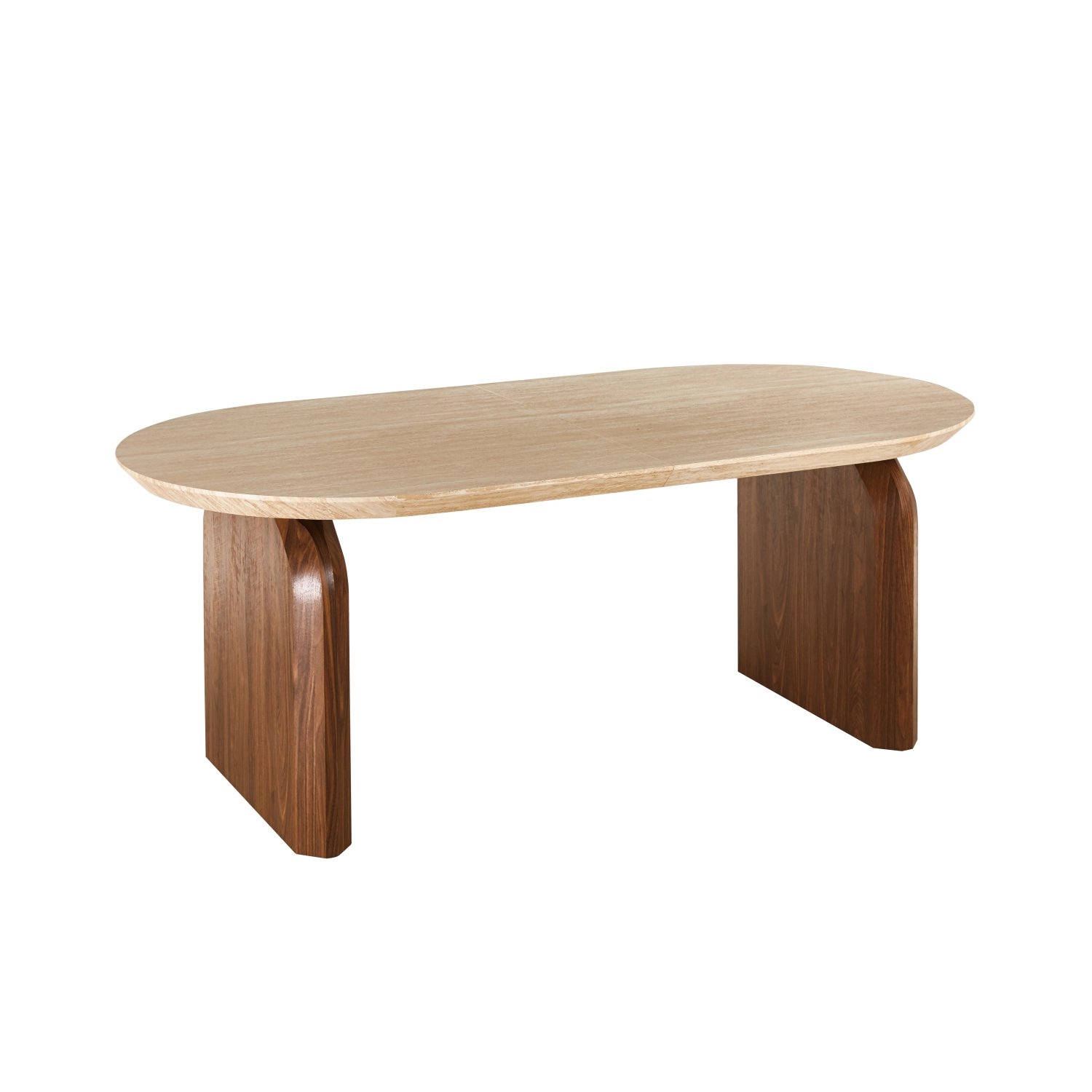 DANTE ausziehbarer Tisch 100-300 cm Travertin/Walnuss