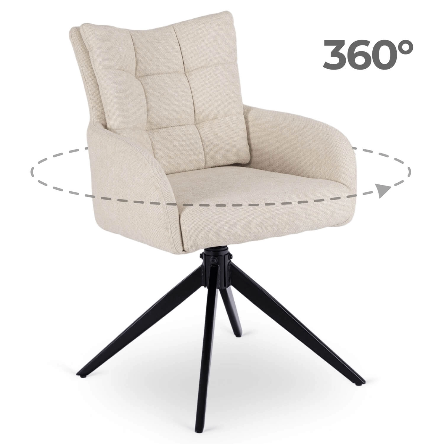 JULY Cremiger drehbarer Wohnzimmerstuhl