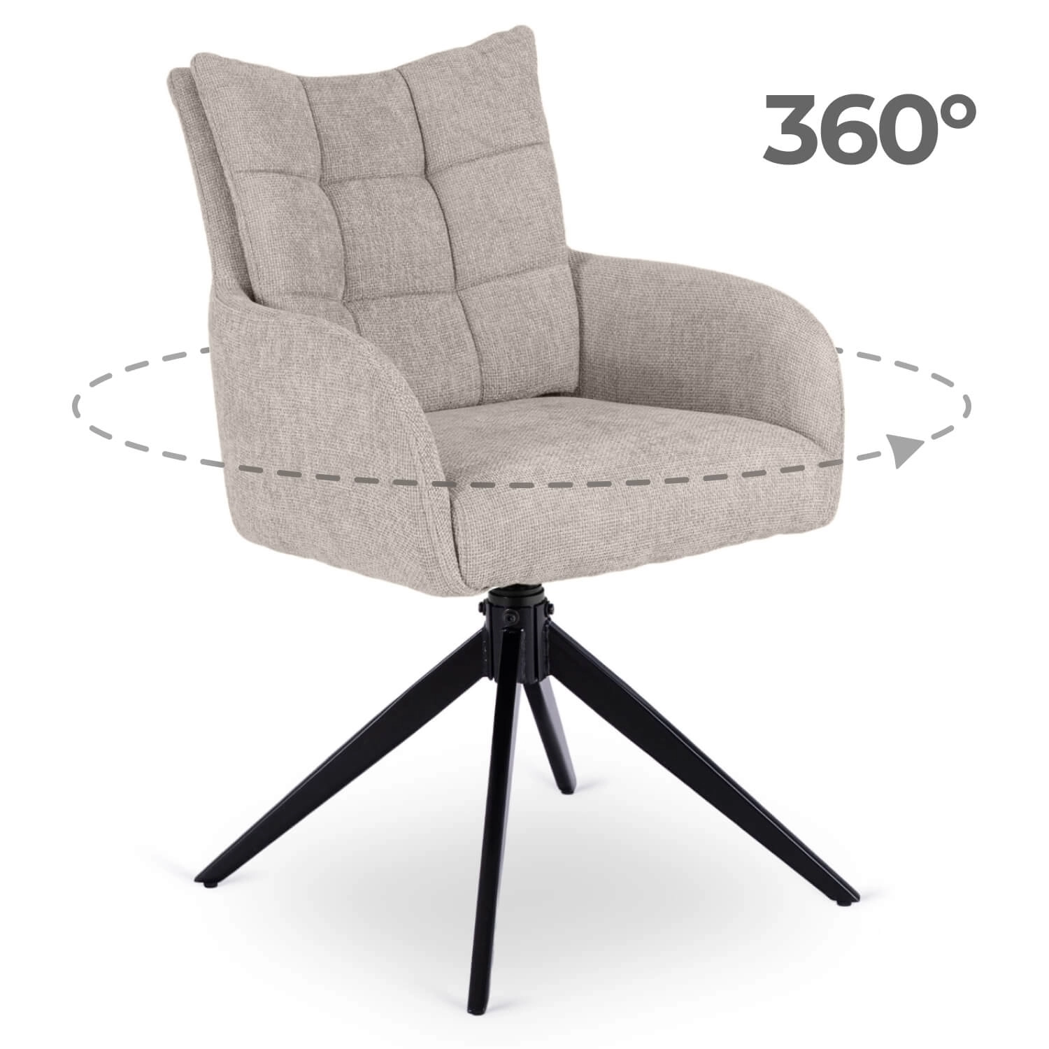 JULY Grauer drehbarer Wohnzimmerstuhl