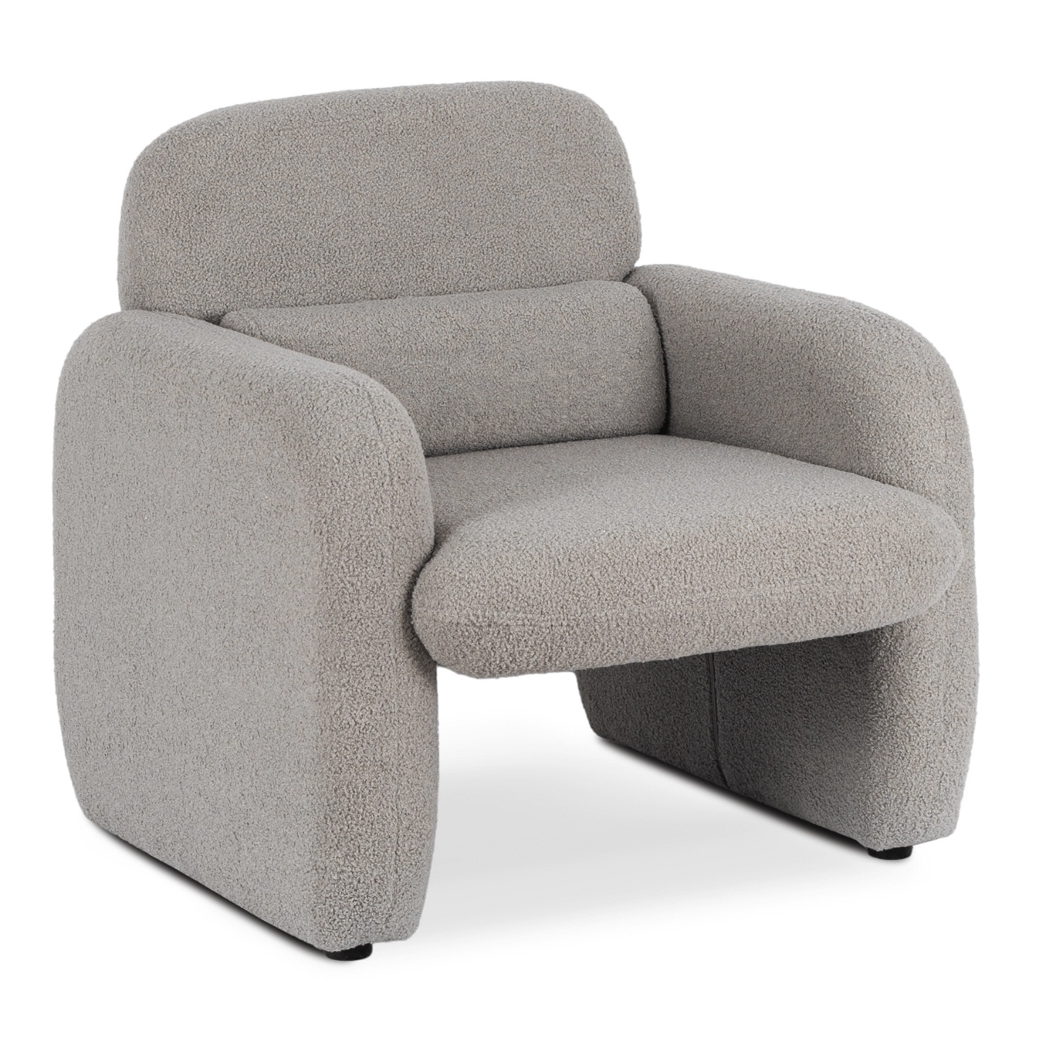 TOGO Grauer Bouclé-Loungesessel