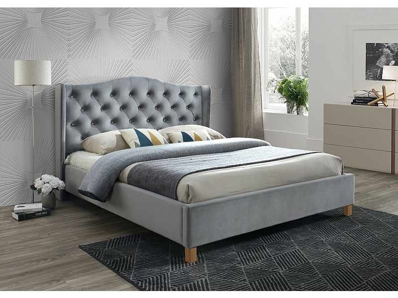 Bett aus Aspen-Samt