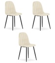 PADVA Stuhl – hellbeiger Samt / schwarze Beine x 3