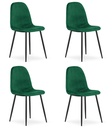 PADVA Stuhl – grüner Samt / schwarze Beine x 4