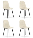 PADVA Stuhl – hellbeiger Samt / schwarze Beine x 4