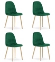PADVA Stuhl – grüner Samt / Eichenbeine x 4